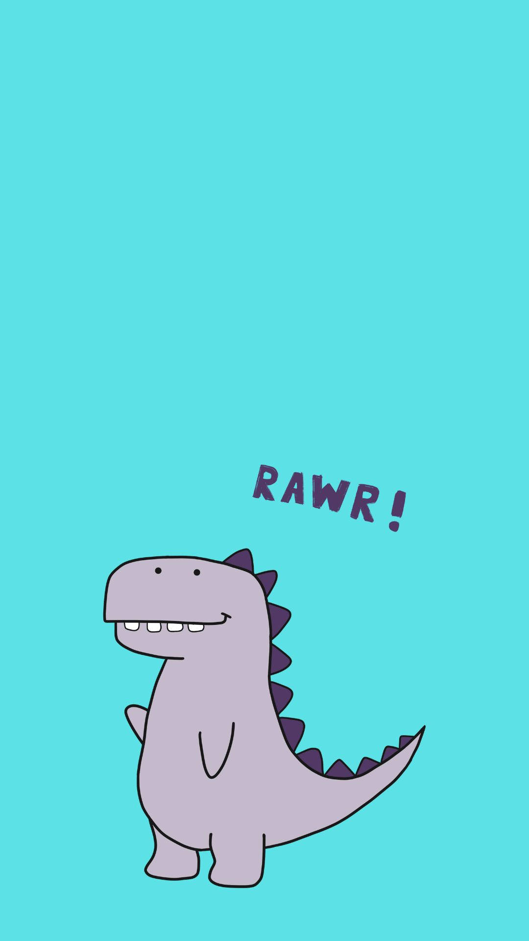 Cute Dinosaur iPhone, purple cartoon dinosaur, smiling face, Full HD Phone Wallpaper