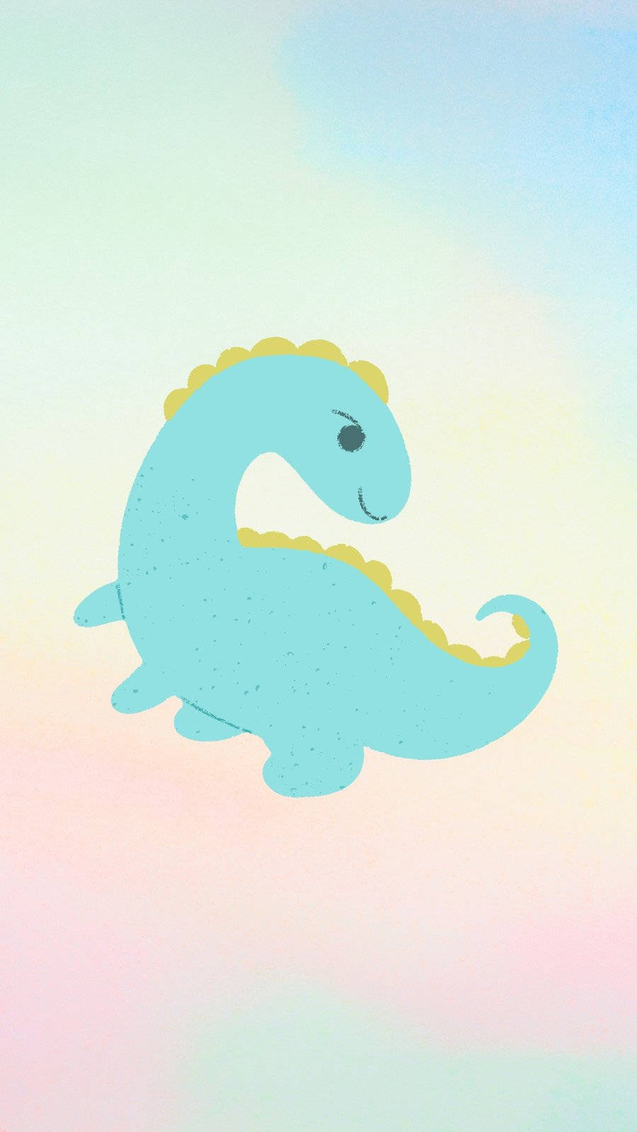cute dinosaur, light blue dinosaur, yellow spikes, HD Phone Wallpaper