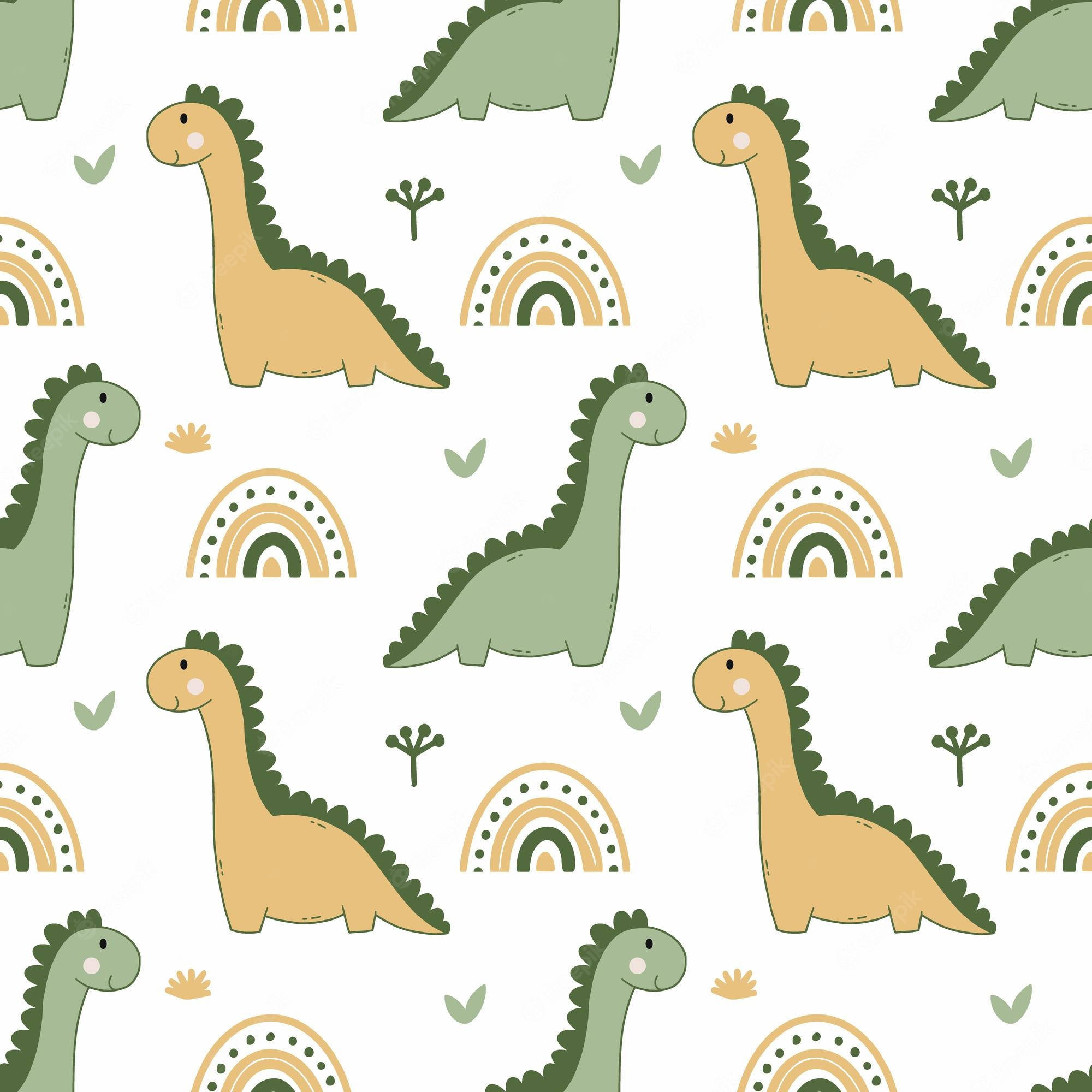 Cute Dinosaur Pattern, colorful, cartoon dinosaurs, Full HD Desktop Wallpaper