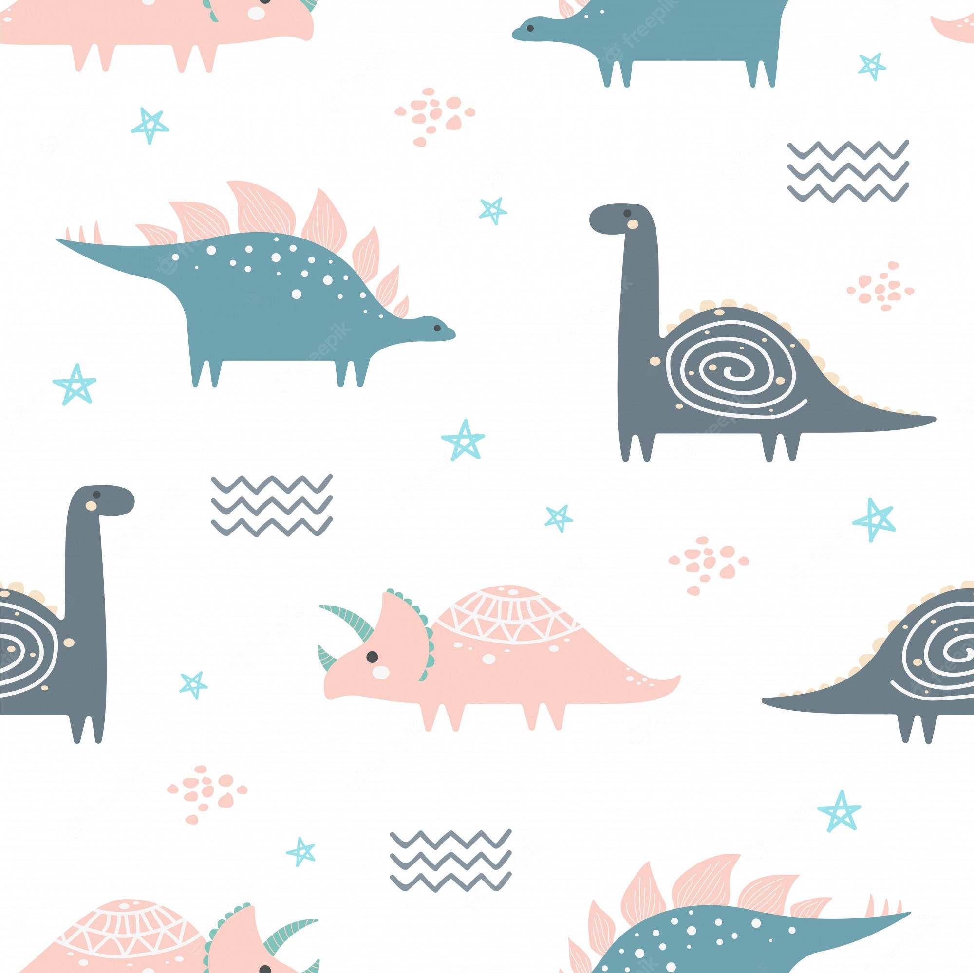 cute dinosaur pattern, pastel-colored, cartoon dinosaurs, Full HD Desktop Wallpaper