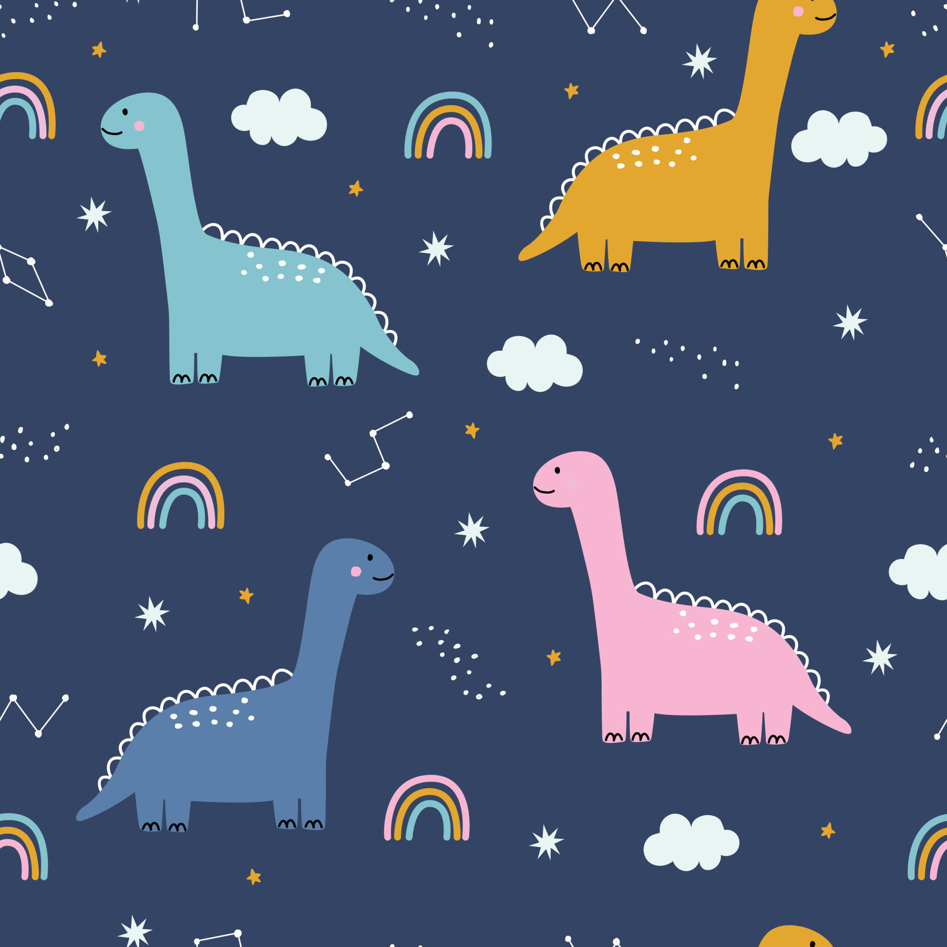 cute dinosaur pattern, cartoon dinosaurs, pastel colors, Full HD Desktop Wallpaper