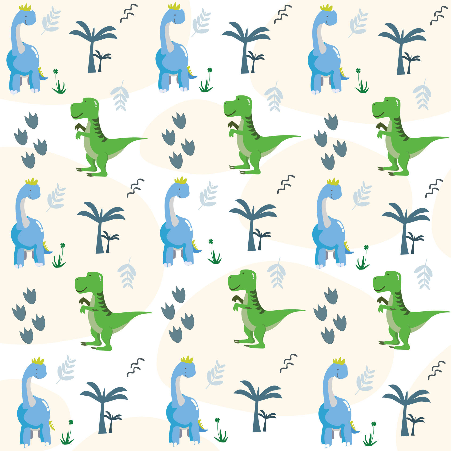 cute dinosaur pattern, pink and yellow dinosaurs, blue and green cartoon dinosaurs, Full HD Desktop Wallpaper