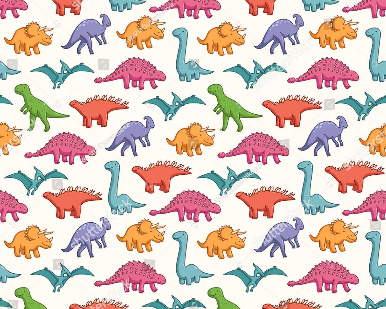 Cute Dinosaur Pattern, cartoon dinosaurs, pastel hues, HD Desktop Wallpaper