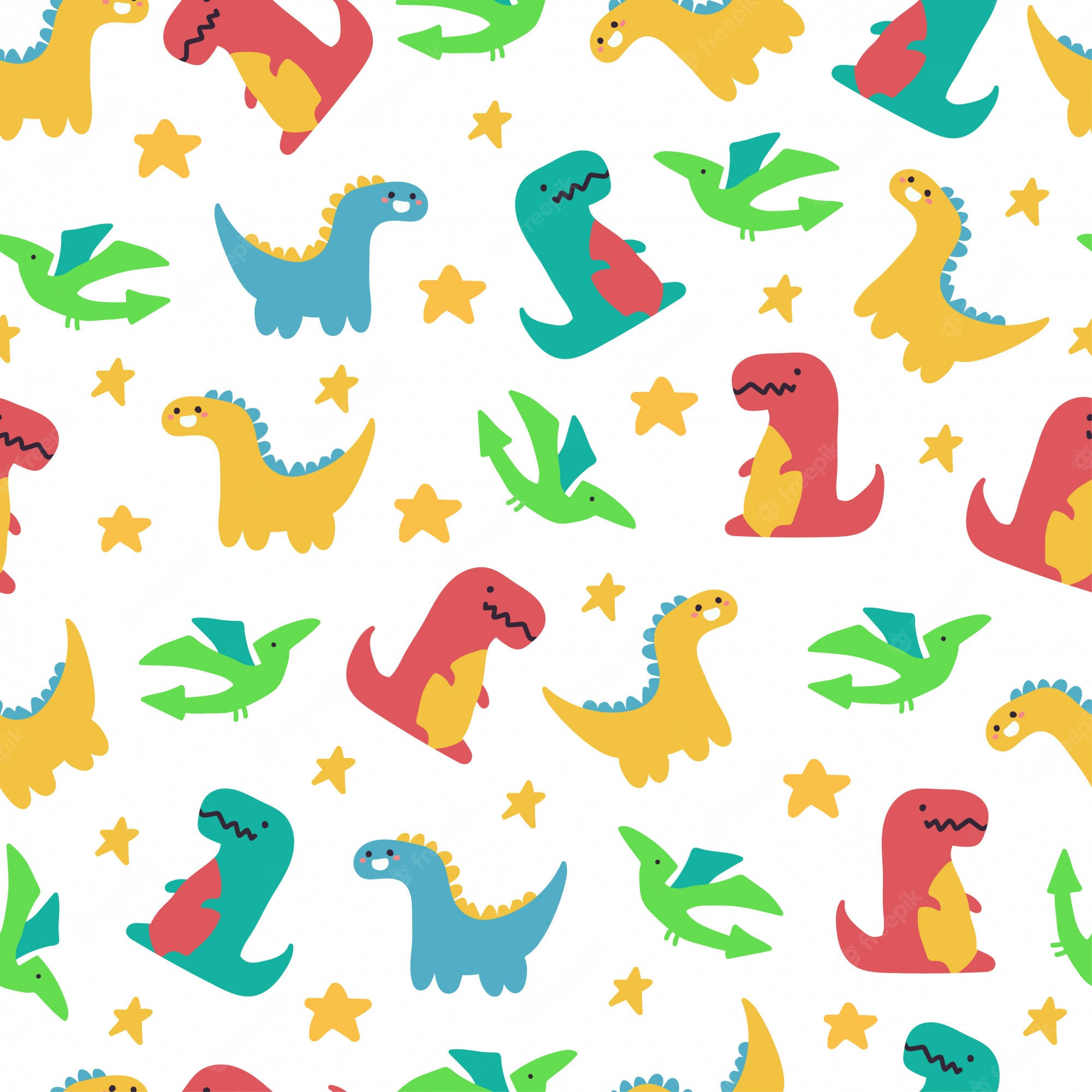 cute dinosaur pattern, cartoon dinosaur, bright colors, Full HD Desktop Wallpaper
