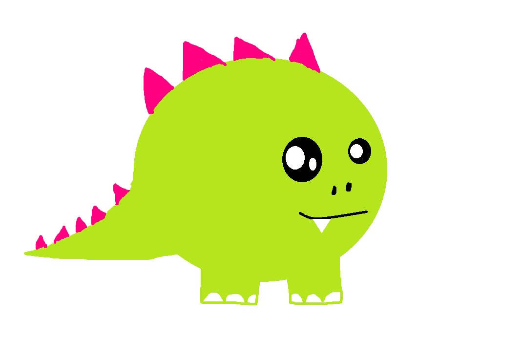 lime green, pink spikes, big round eyes, SD Desktop Wallpaper
