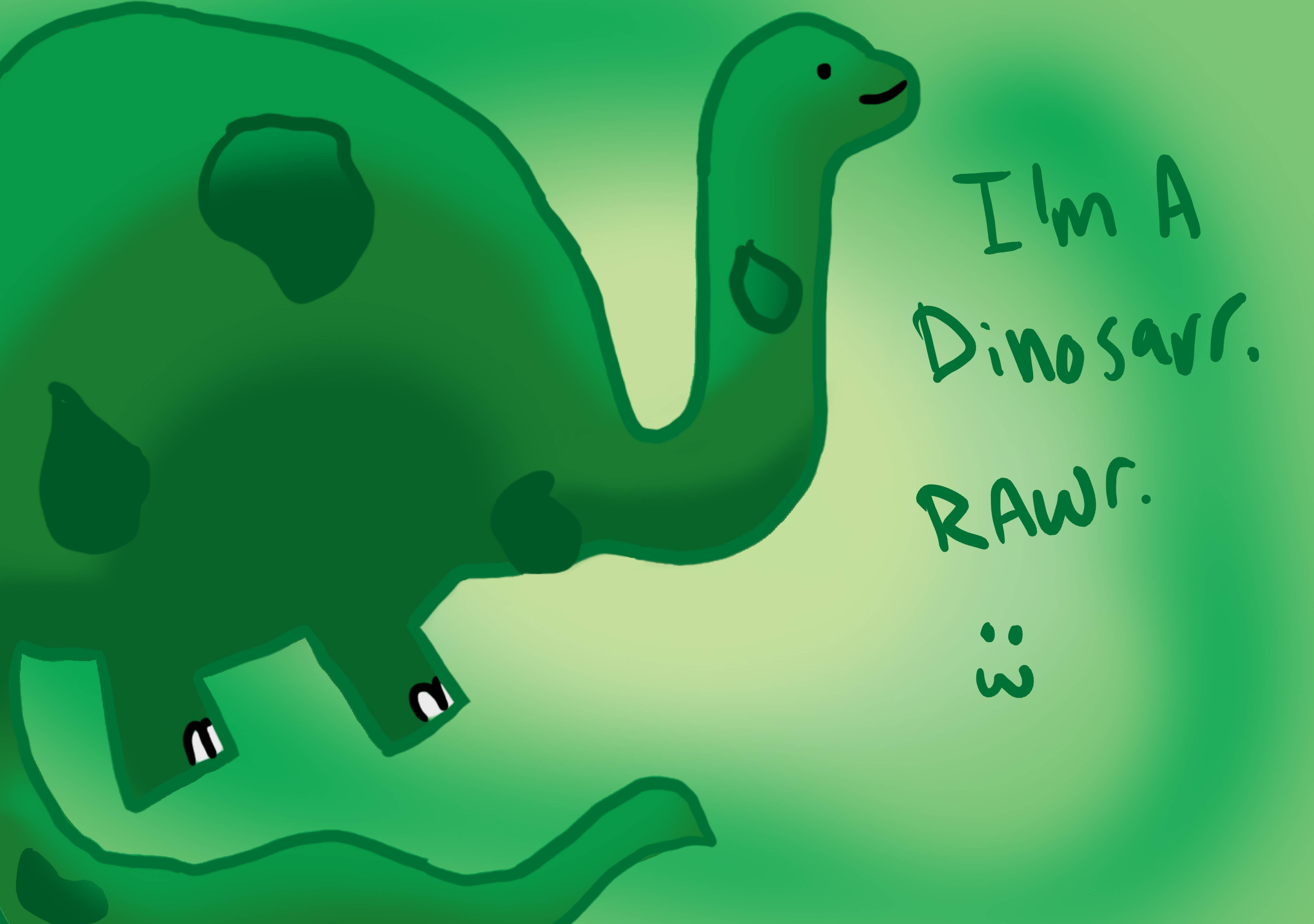 kawaii dinosaur, green cartoon dinosaur, spots, 5K Desktop Wallpaper
