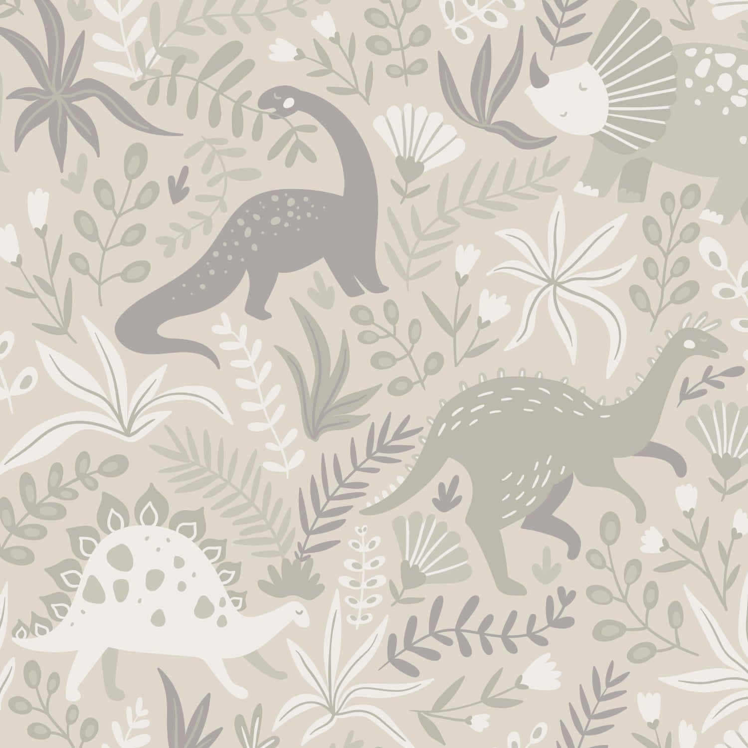 dinosaur pattern, neutral tones, soft gray, HD Desktop Wallpaper