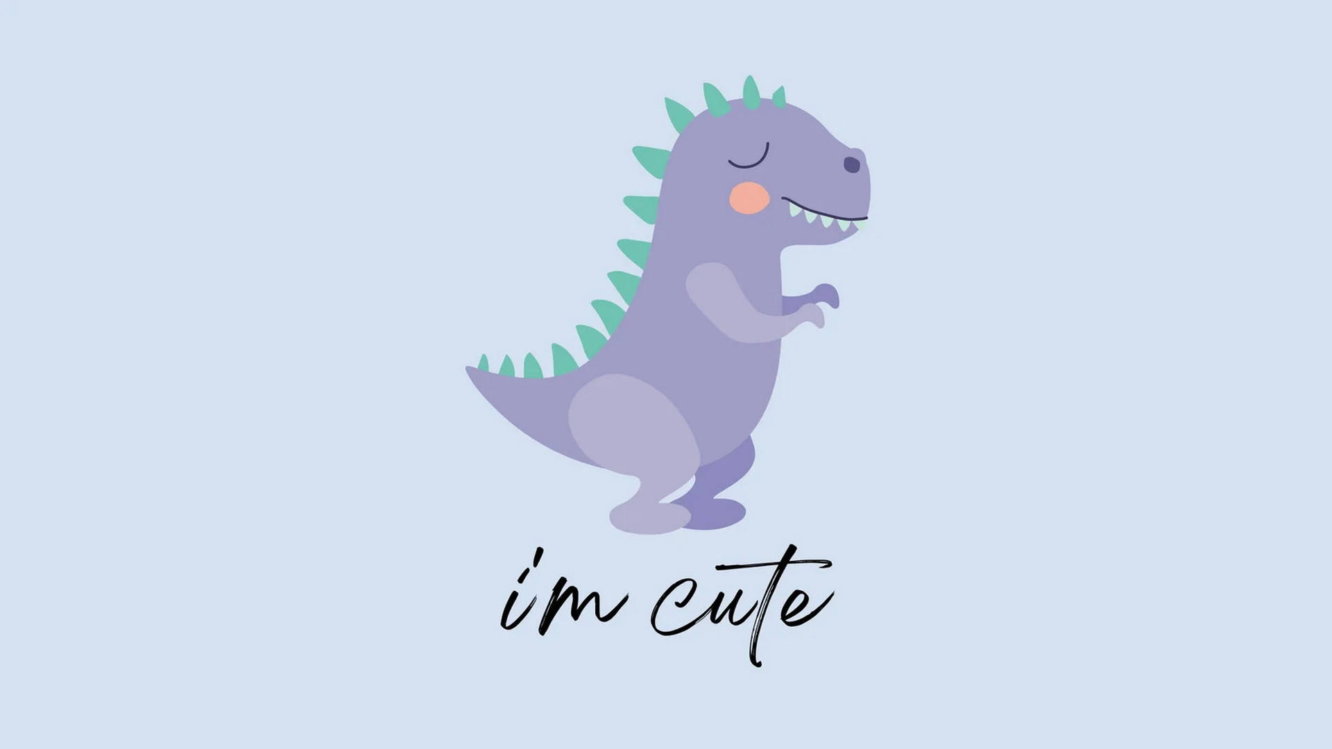 cute dinosaur, purple tyrannosaurus, green spikes, Full HD Desktop Wallpaper