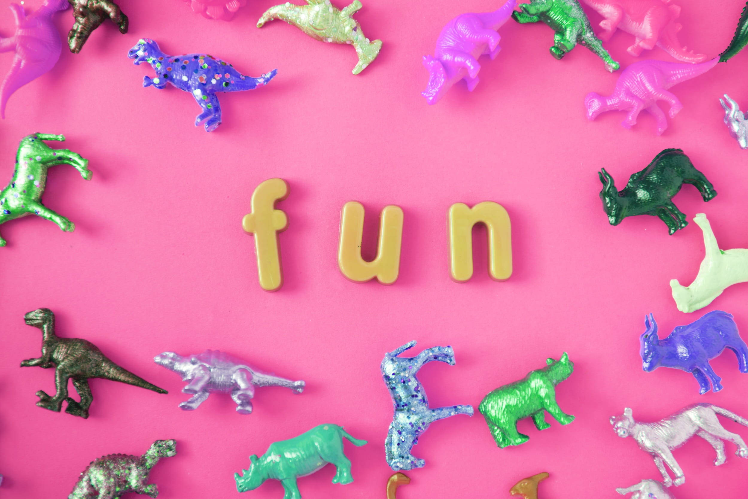 cute pink dinosaur, glittery dinosaur toys, vibrant pink background, Full HD Desktop Wallpaper