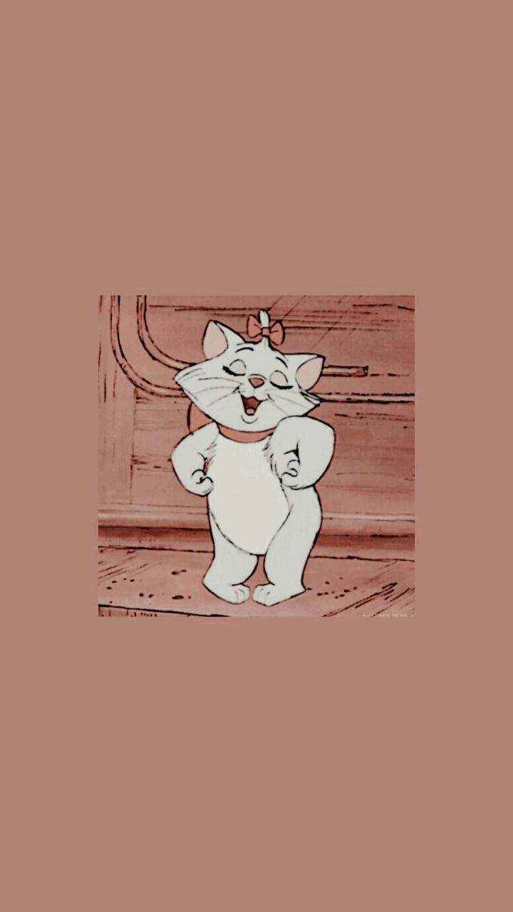 Disney, cute aesthetic, white cartoon cat, HD Phone Wallpaper