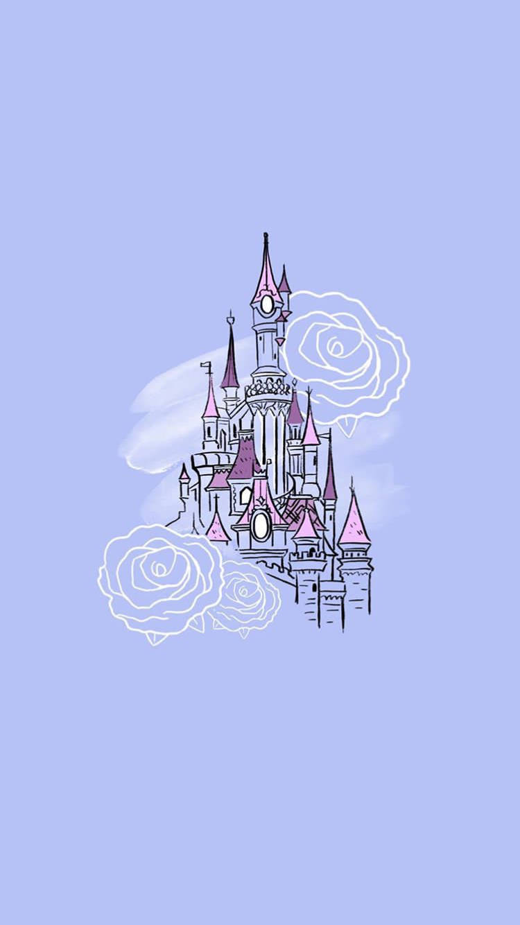 Disney, pastel aesthetic, purple castle, HD Phone Wallpaper