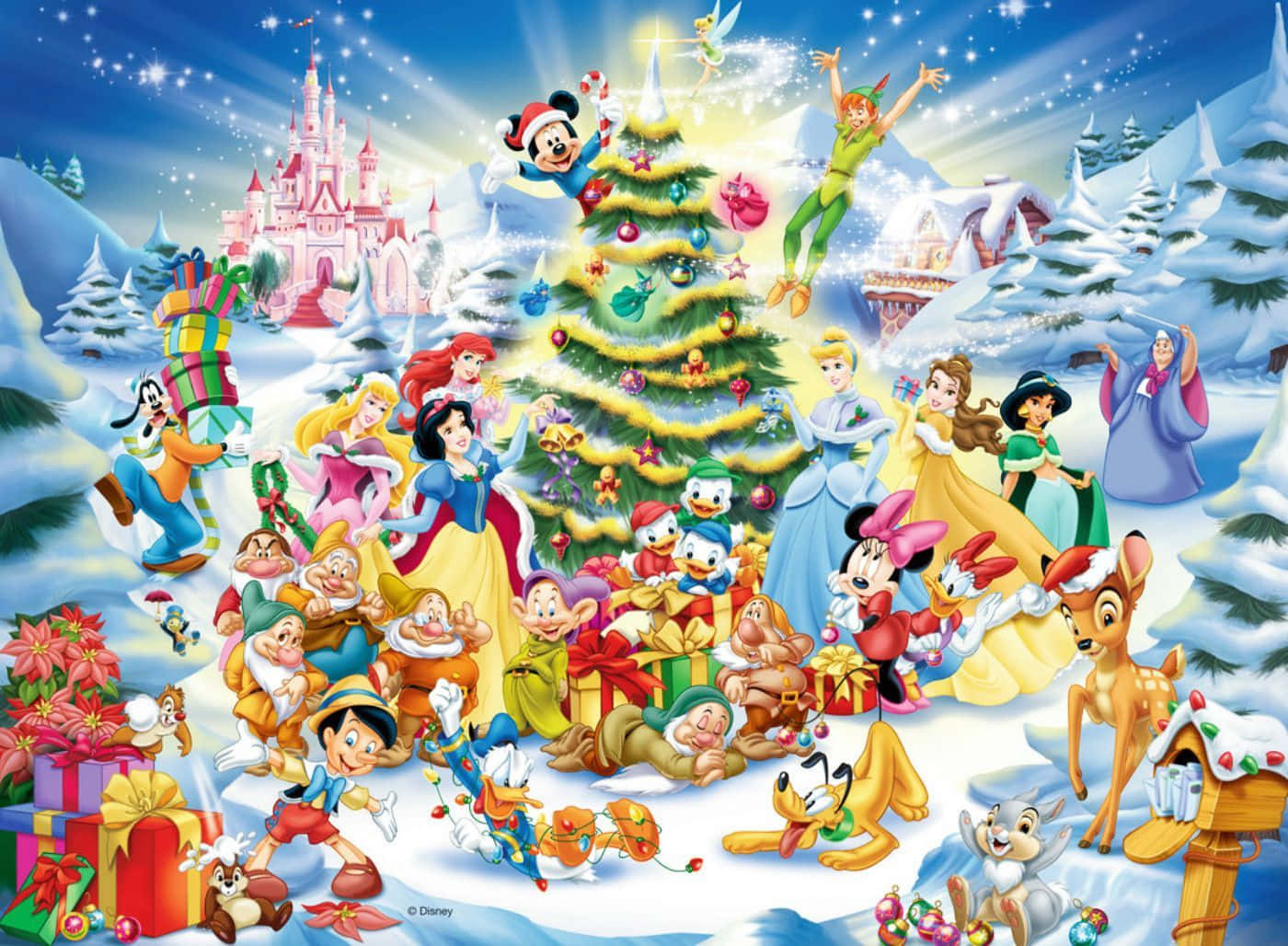 Cute Disney Christmas, Disney characters, Christmas, HD Desktop Wallpaper