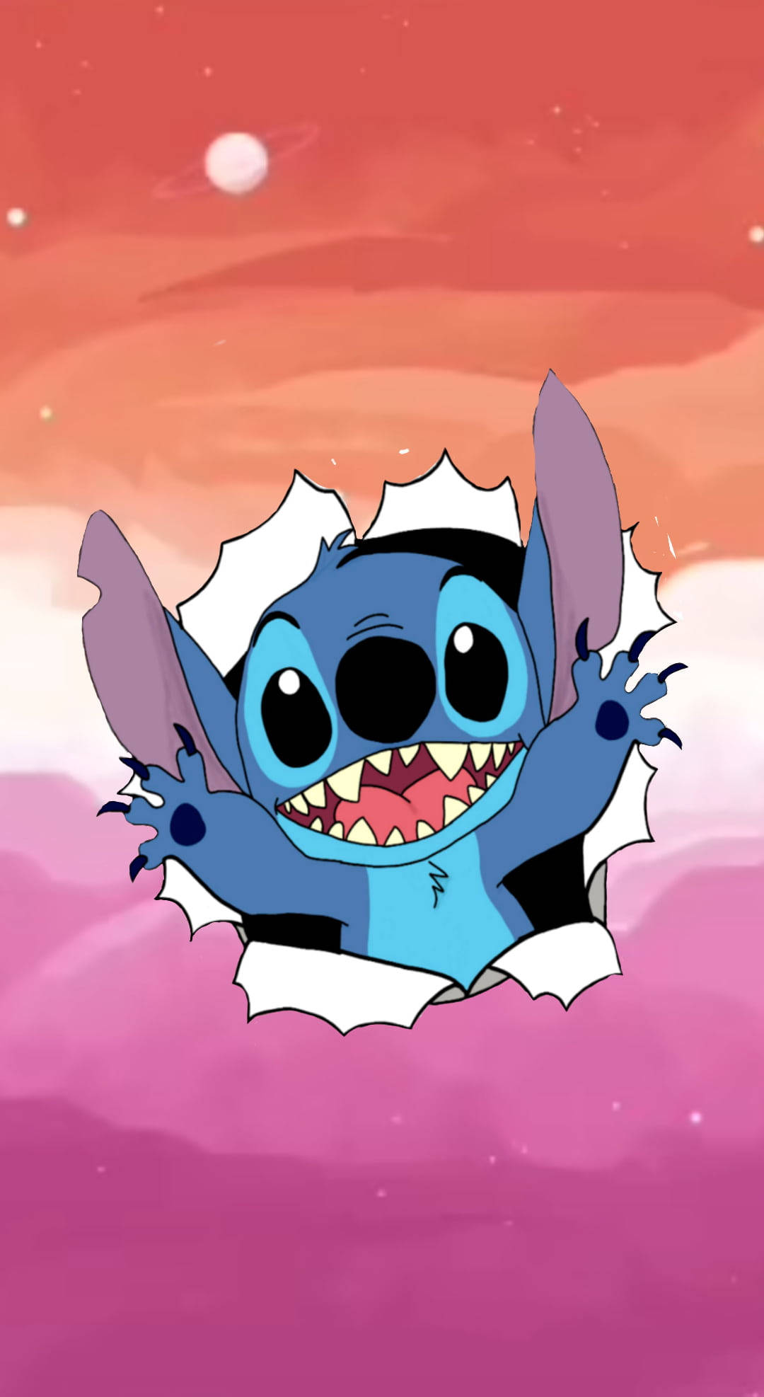 Cute Disney Stitch, blue alien, big eyes, Full HD Phone Wallpaper