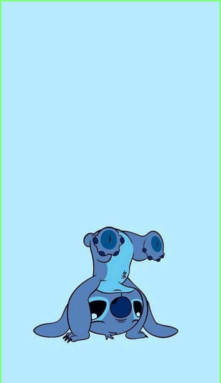 Cute Disney Stitch, blue cartoon aliens, light blue background, SD Phone Wallpaper
