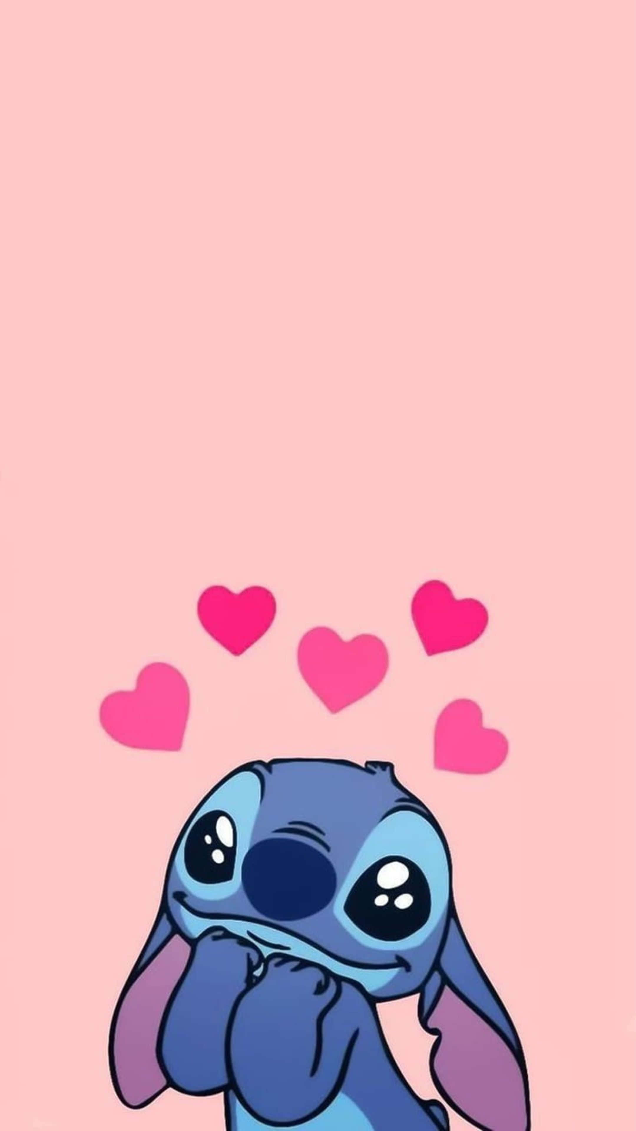 Stitch, blue cartoon character, big eyes, 4K Phone Wallpaper