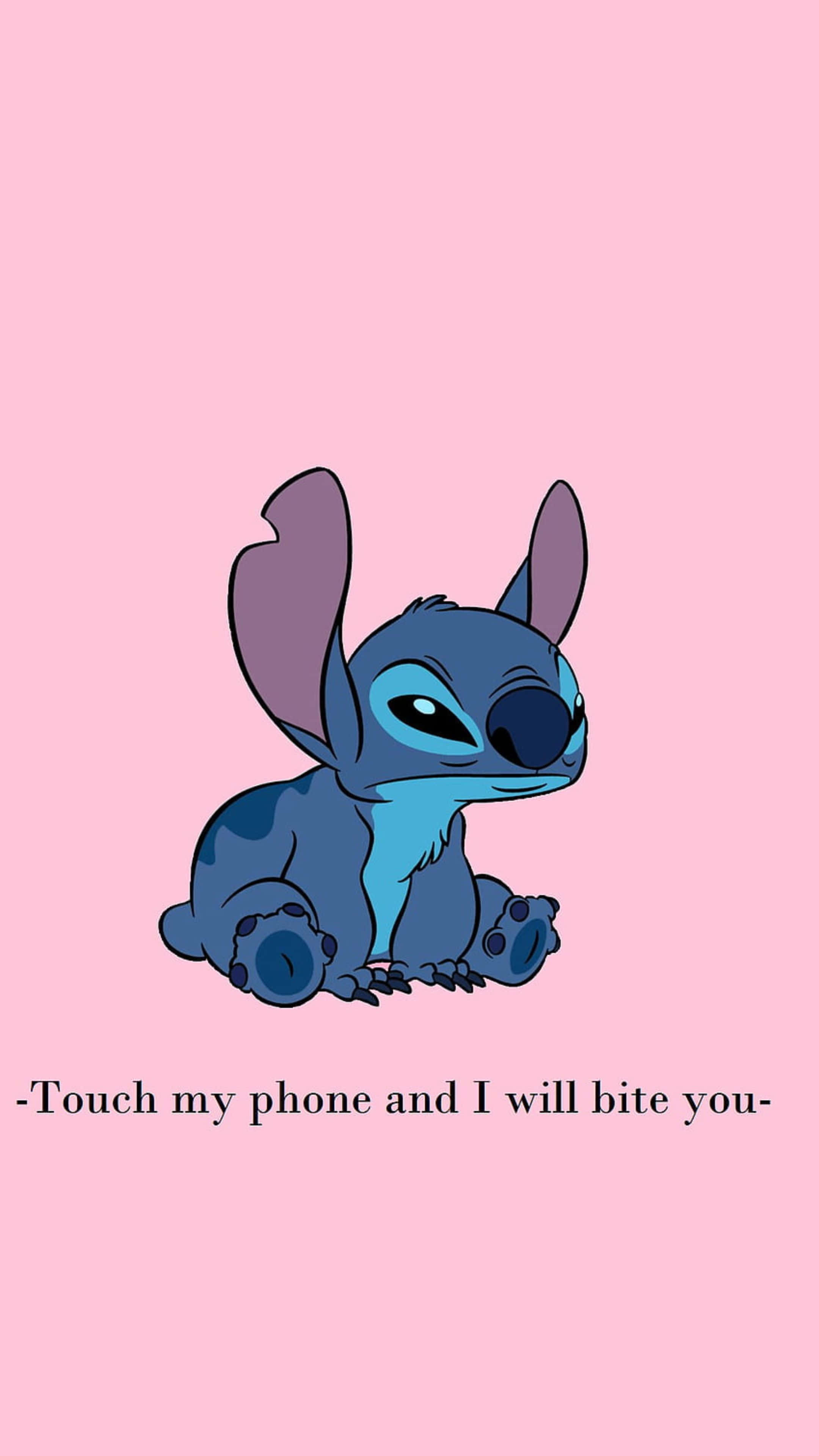 Stitch, blue cartoon alien, large ears, 4K Phone Wallpaper