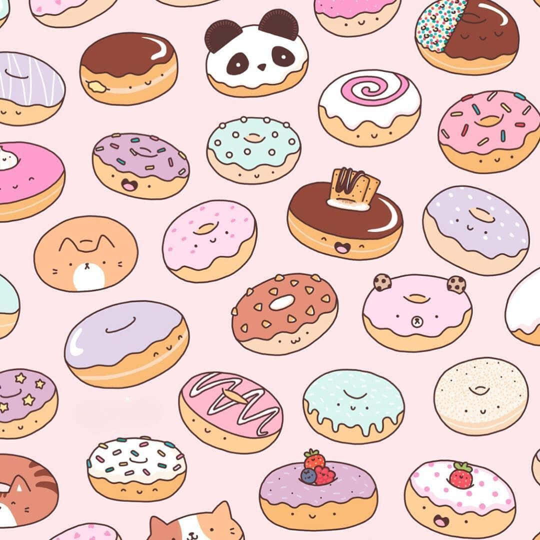 cute donut, smiling donuts, faces, SD Desktop Wallpaper