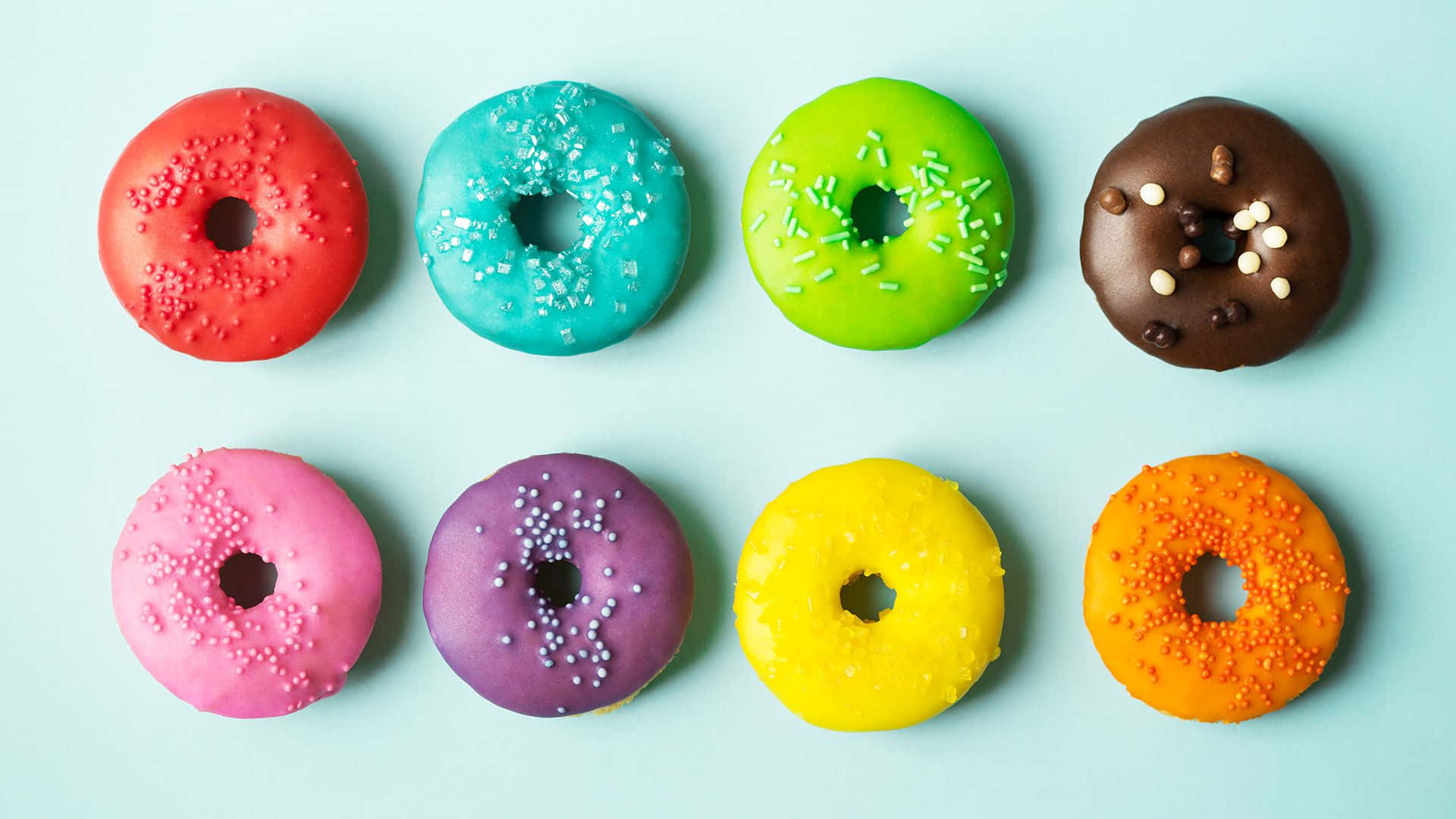 cute donut, 1920 x 1080 wallpaper, vibrantly frosted donuts, Full HD Desktop Wallpaper