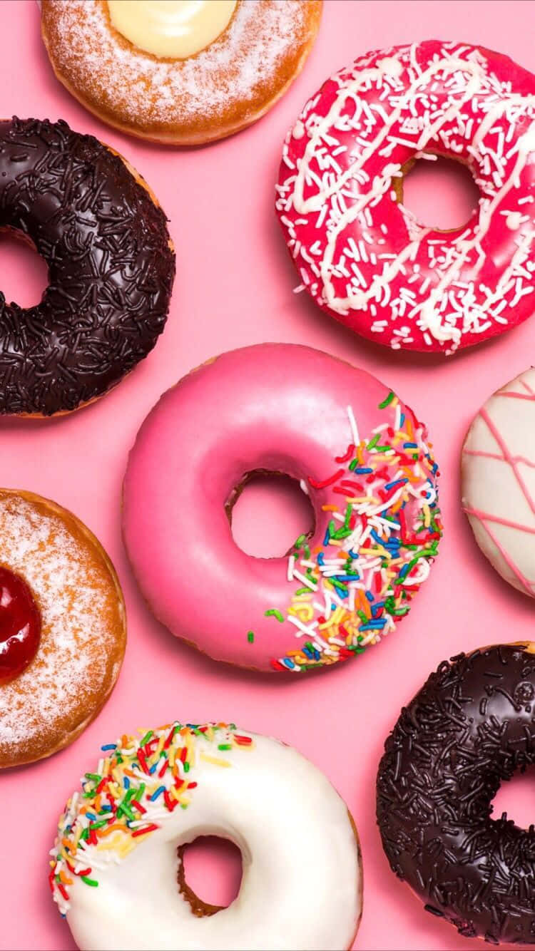cute donut, glazed donuts, sprinkled donuts, HD Phone Wallpaper