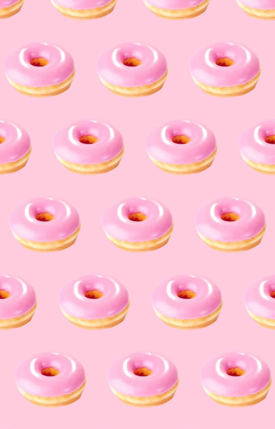 cute donut, pink glazed donut, sprinkles, HD Phone Wallpaper