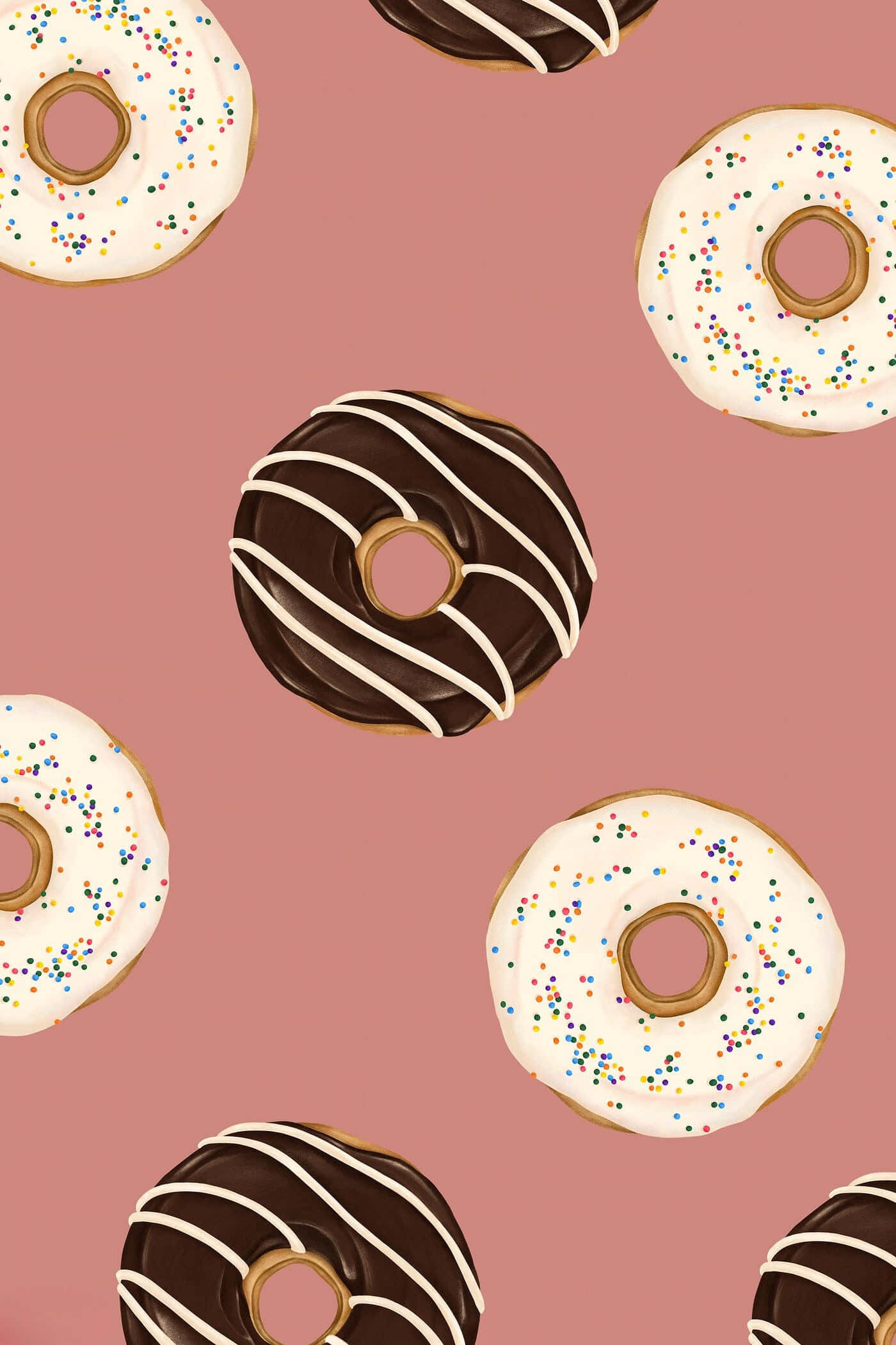 Cute Donut, chocolate donut, vanilla donut, Full HD Phone Wallpaper