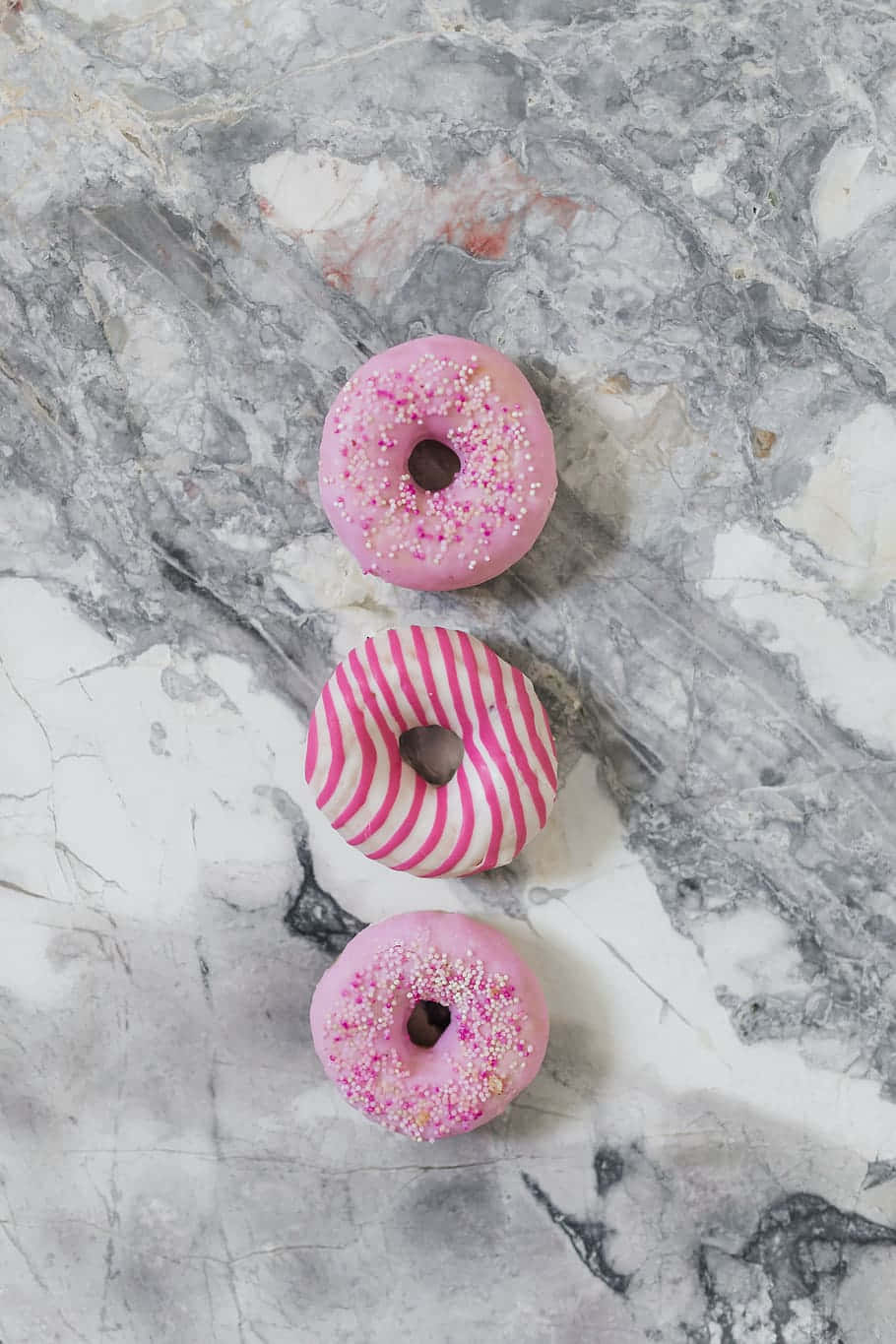 cute donut, pink frosted donuts, colorful sprinkles, HD Phone Wallpaper