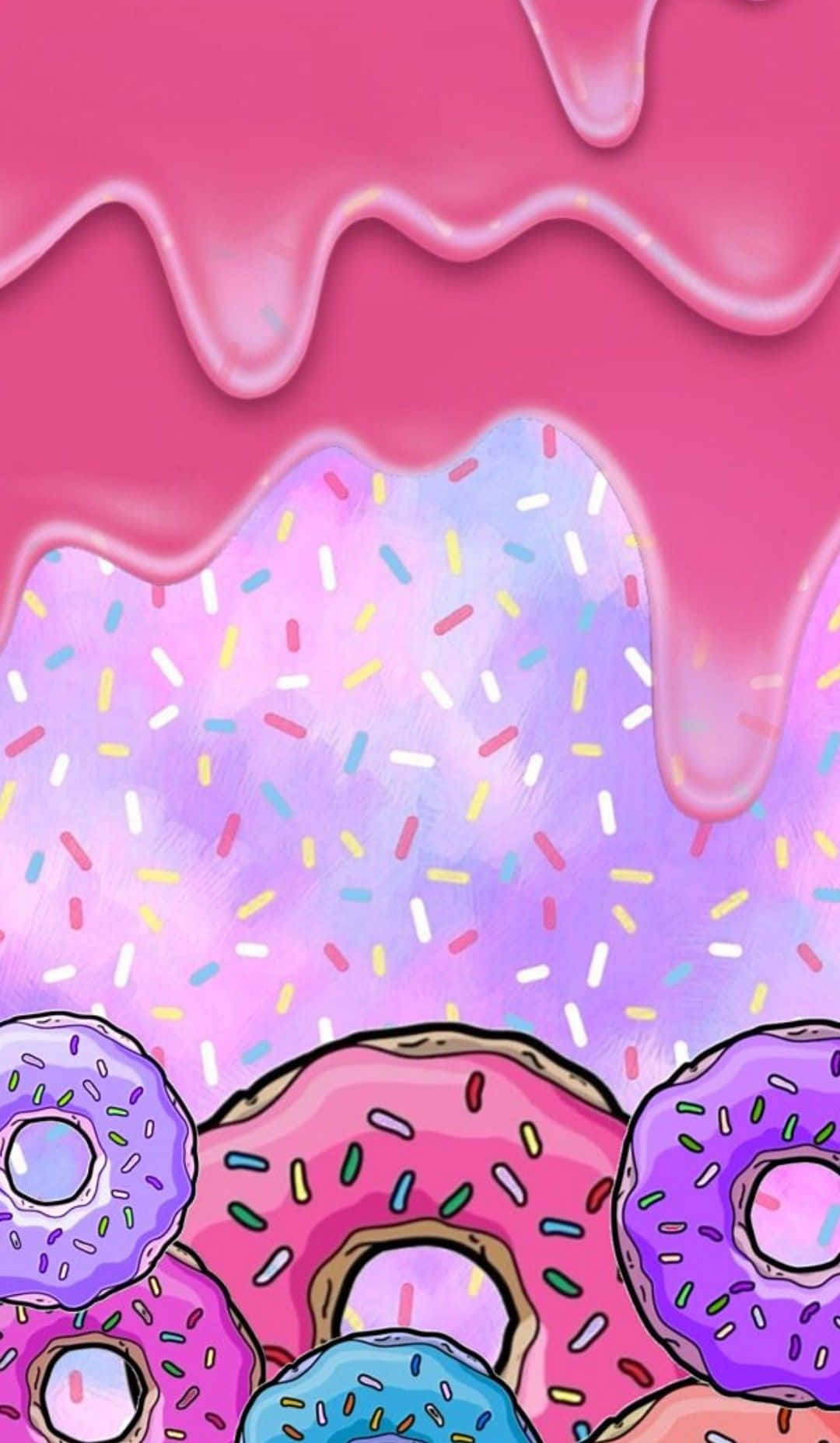 cute donut, pink, purple, HD Phone Wallpaper
