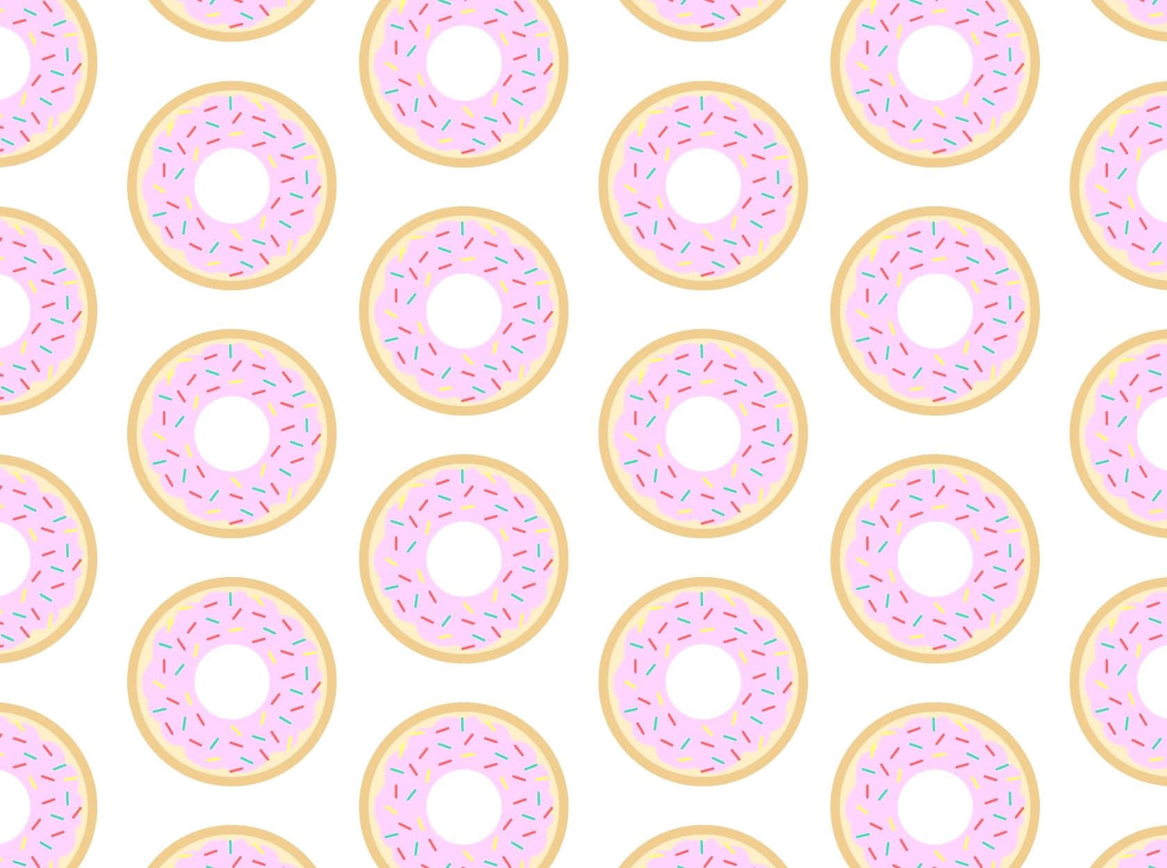 cute donut, pink-frosted donuts, colorful sprinkles, HD Desktop Wallpaper
