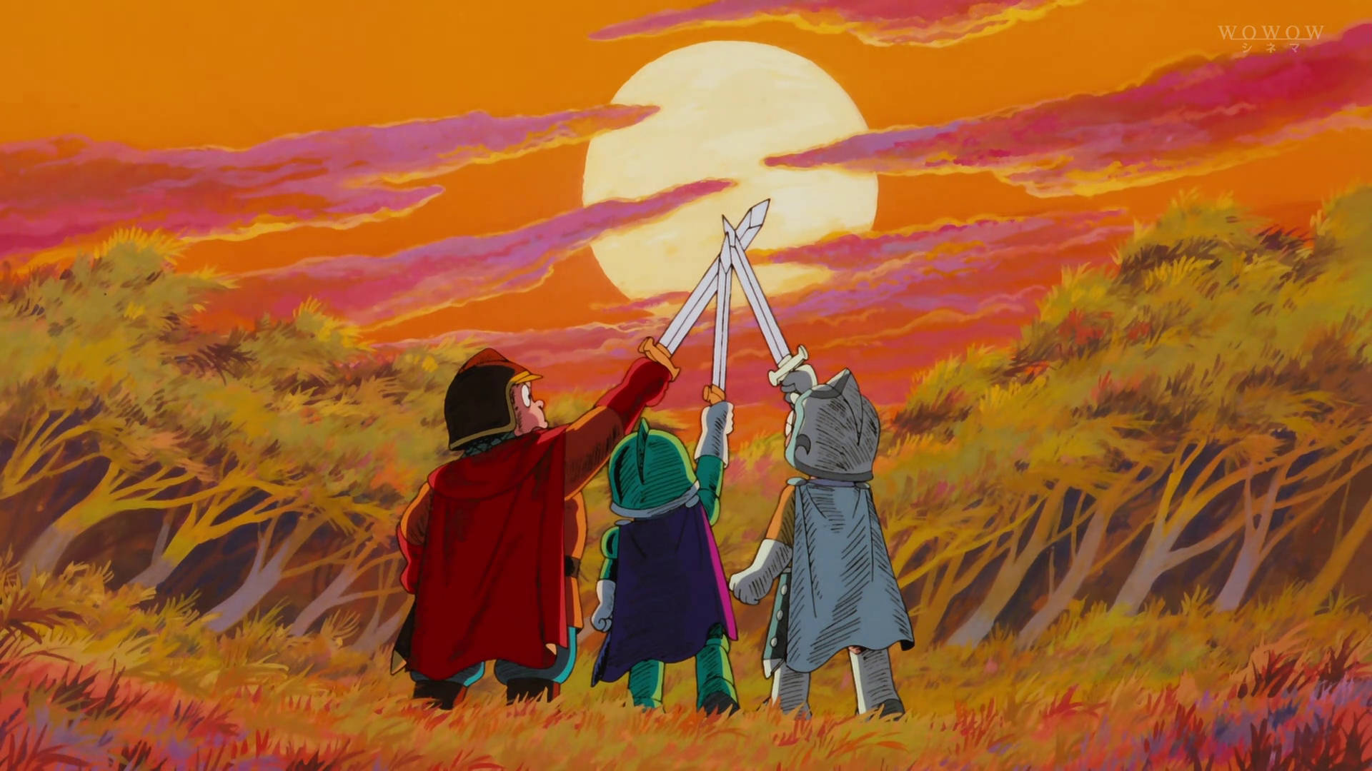 Cute Doraemon, knights, colorful cloaks, Full HD Desktop Wallpaper