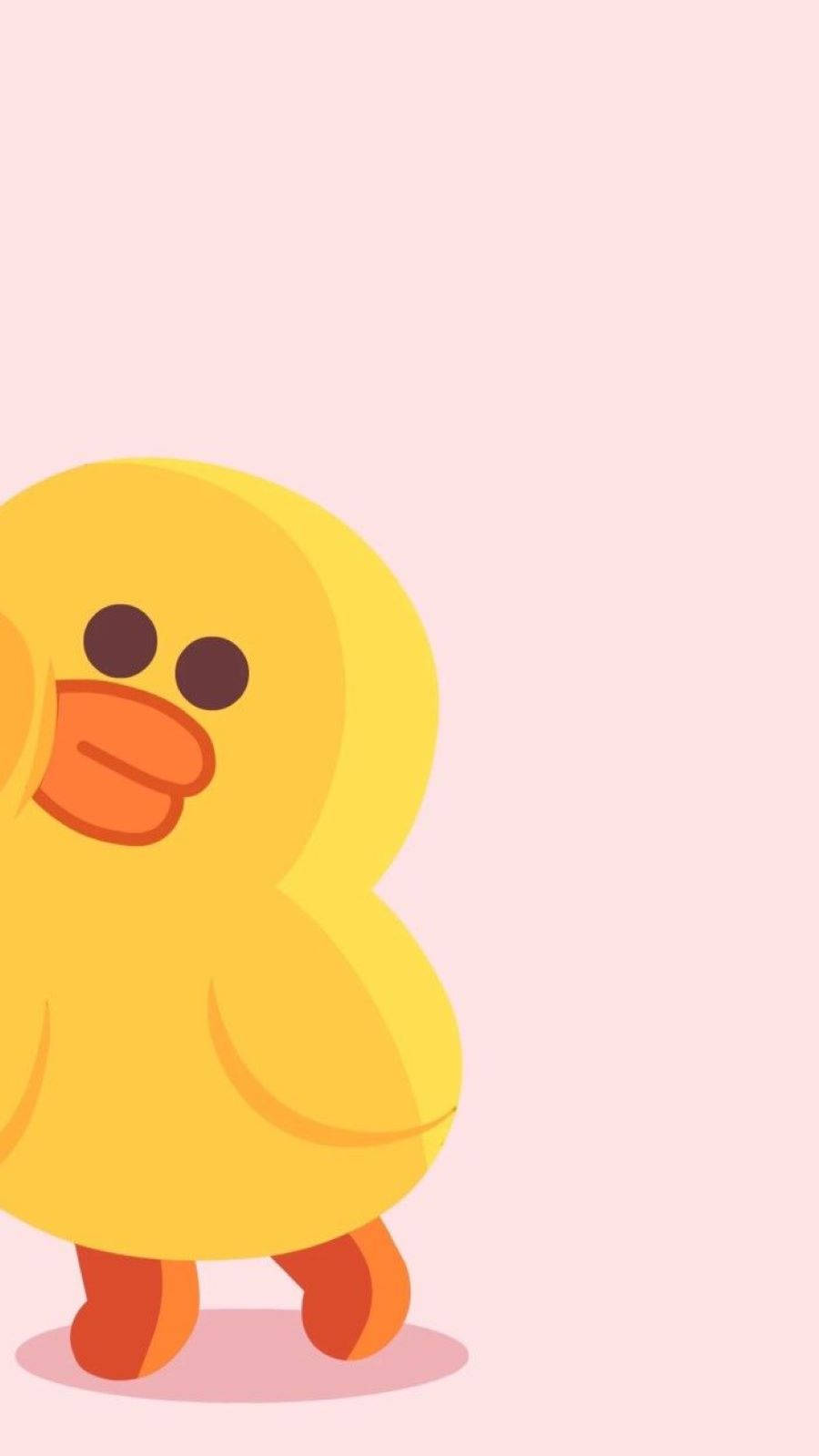 cute duck, yellow cartoon duck, orange beak, HD Phone Wallpaper