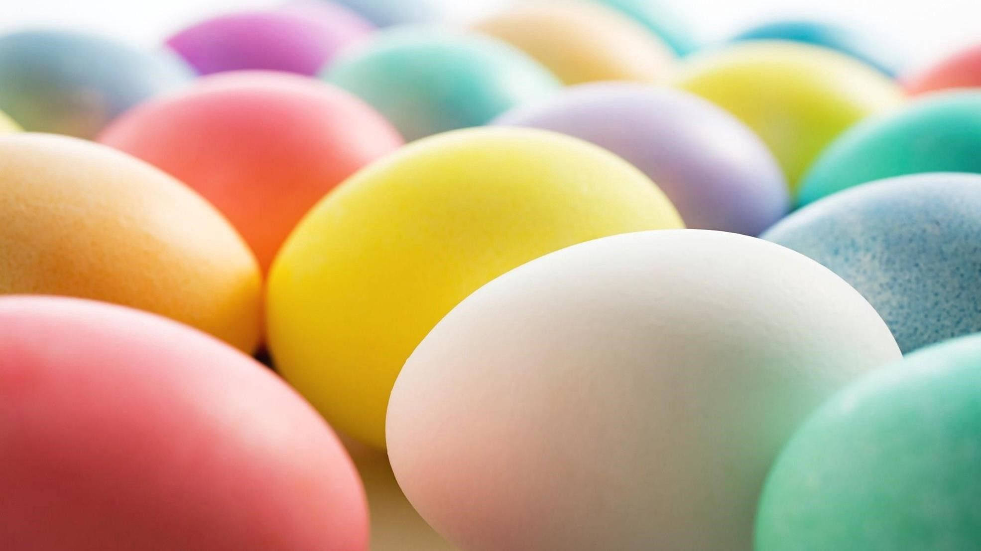 gradient, pastel-colored eggs, shallow depth of field, Full HD Desktop Wallpaper