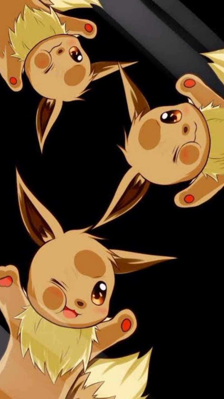 Eevee, fluffy golden fur, dark background, HD Phone Wallpaper