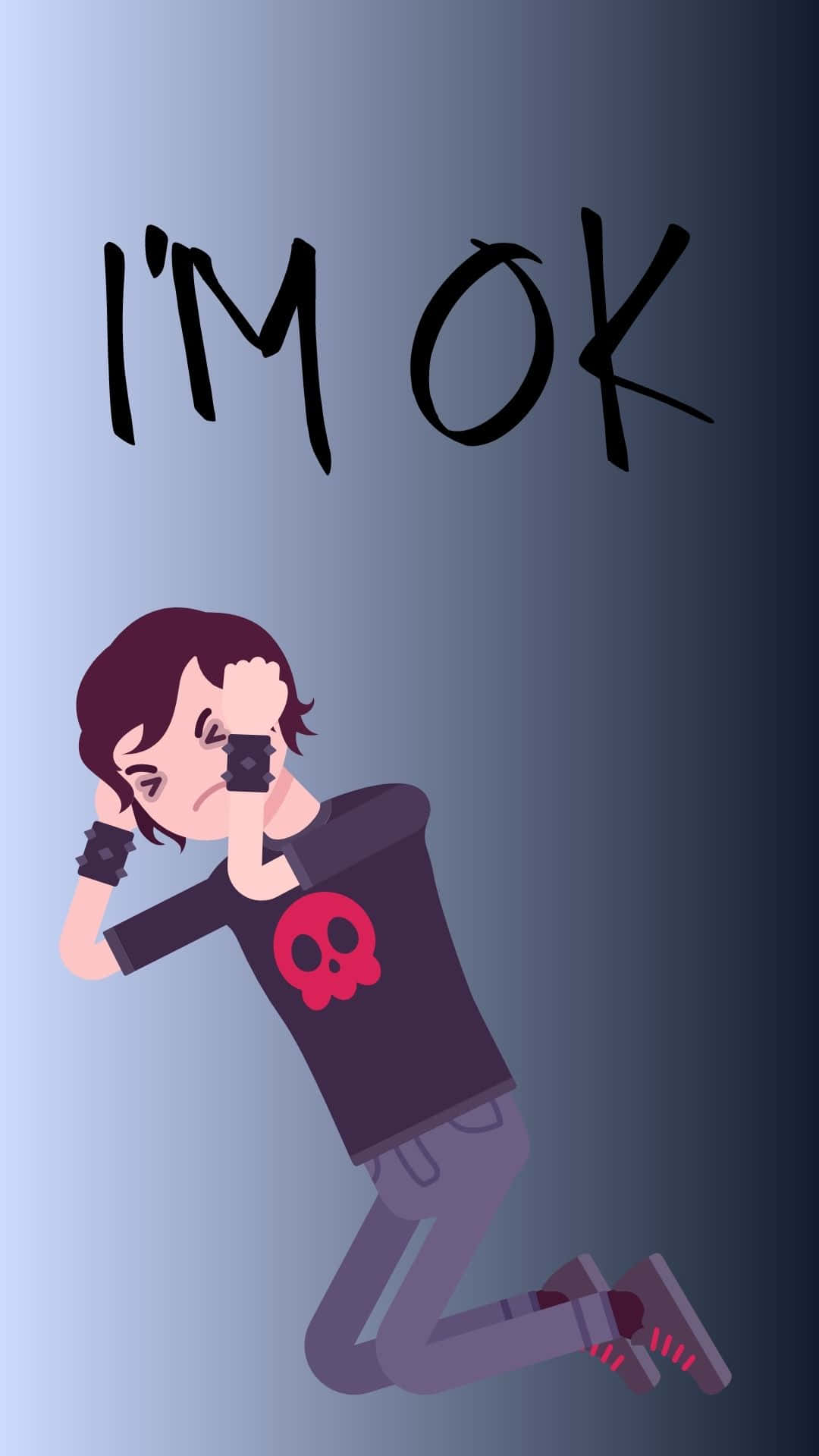 Cute Emo Girl, skull shirt, teddy bear, Full HD Phone Wallpaper