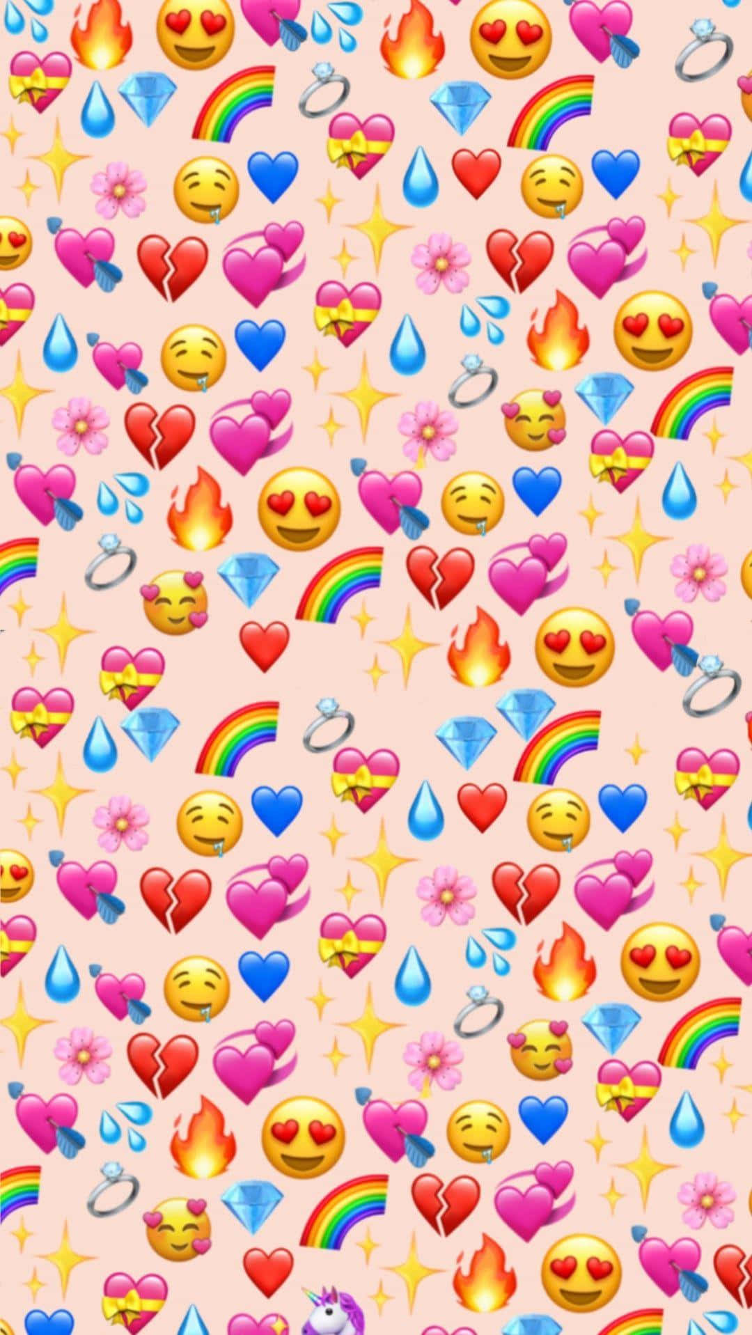 emoji, hearts, flames, HD Phone Wallpaper
