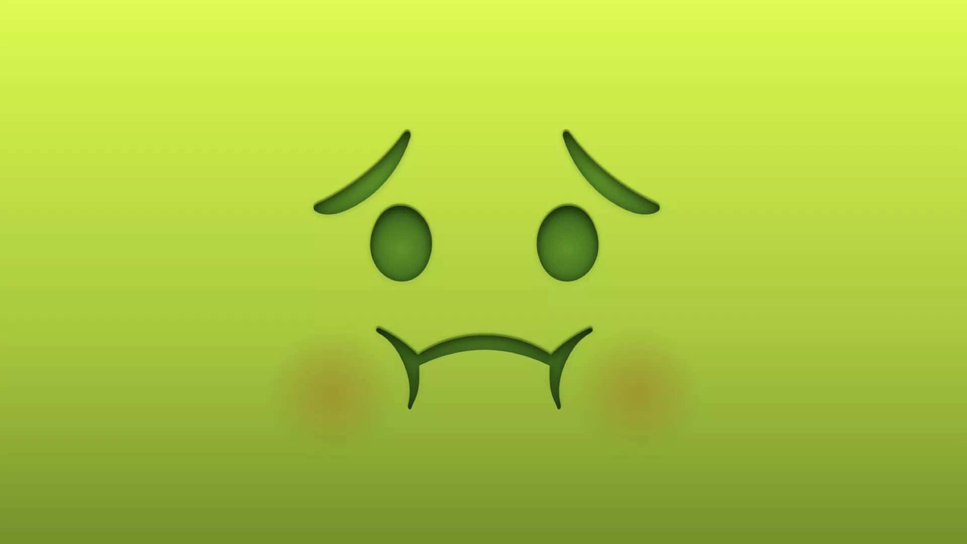emoji face, green, downturned eyes, Full HD Desktop Wallpaper