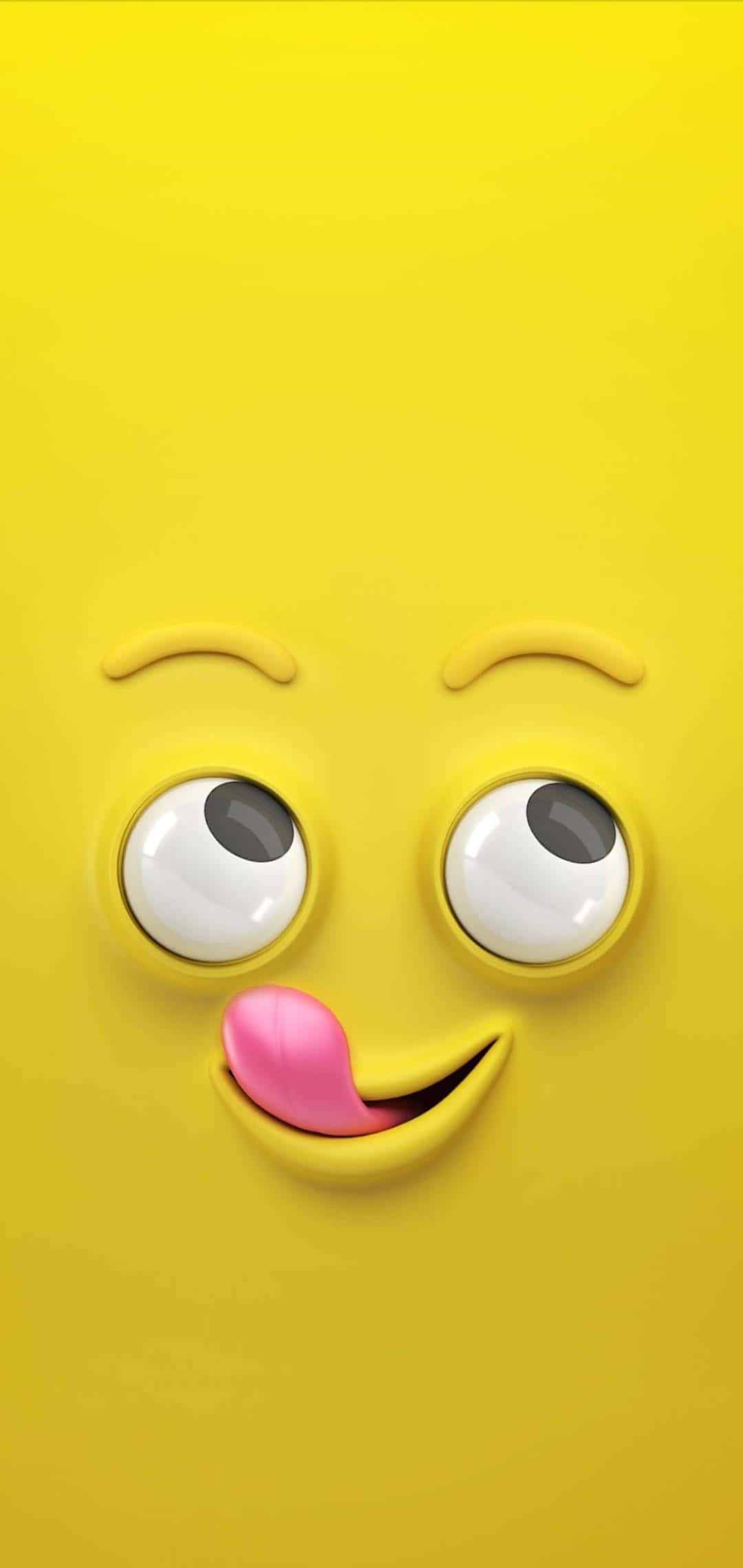 emoji, yellow emoji face, wide eyes, Full HD Phone Wallpaper
