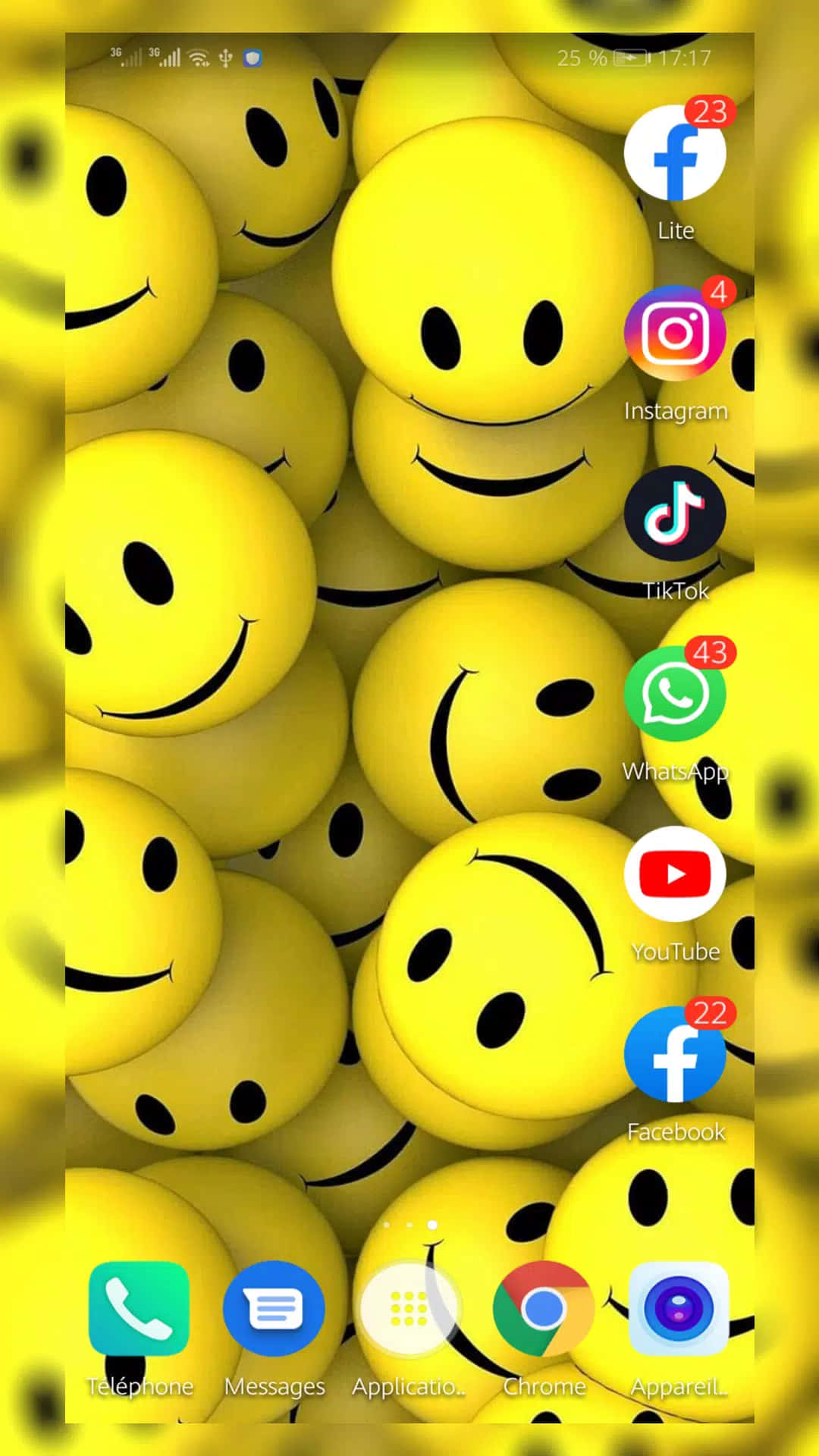 cute emoji, bright yellow smiley face icons, phone screen, Full HD Phone Wallpaper