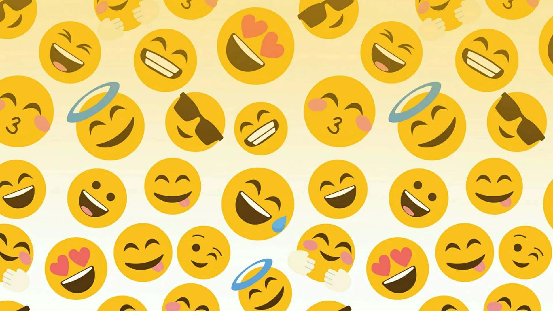 Yellow Aesthetic, cute emoji, laughing, Full HD Desktop Wallpaper