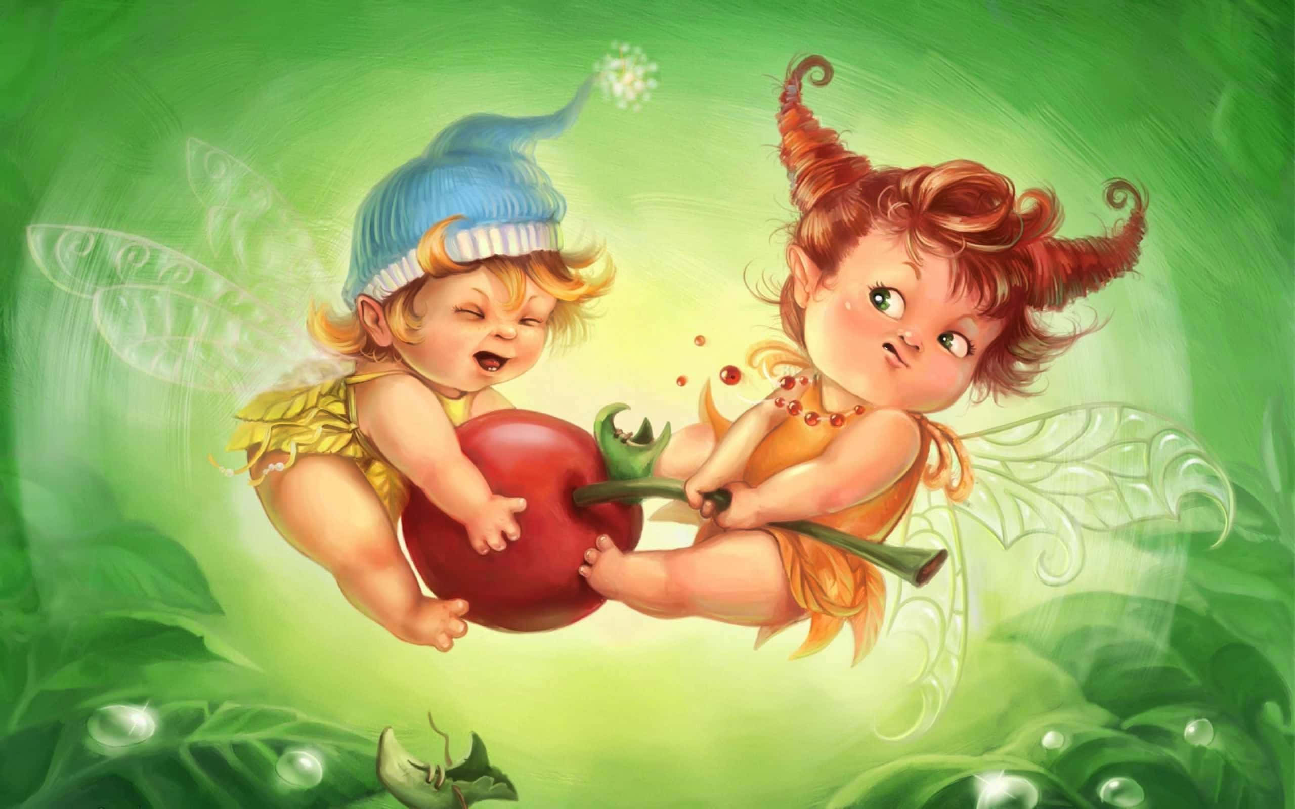 cute fairy, whimsical fairies, translucent wings, 2K Desktop Wallpaper