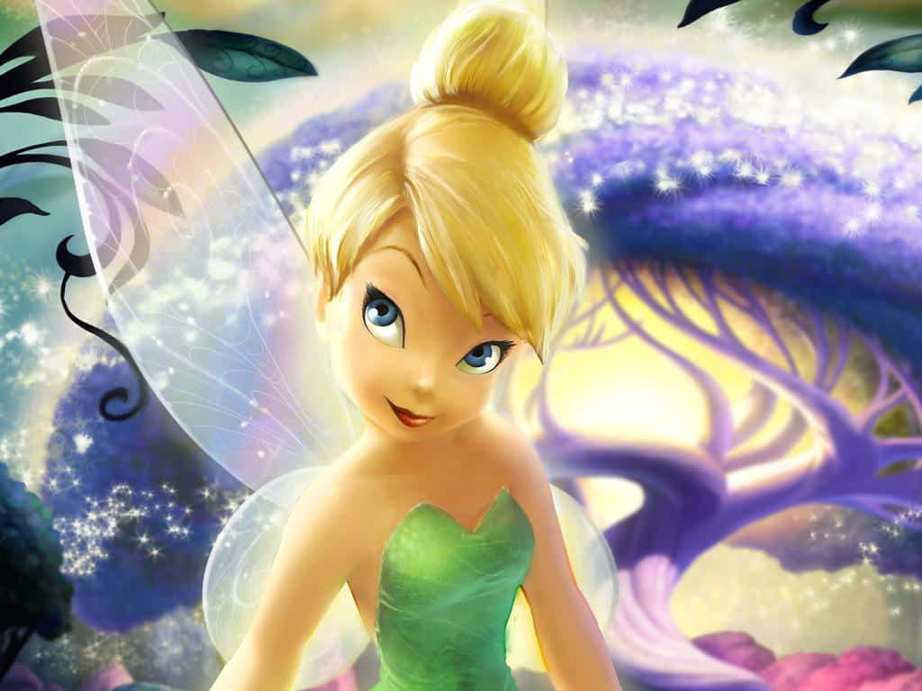 cute fairy, magical forest, purple and gold sparkles, SD Desktop Wallpaper