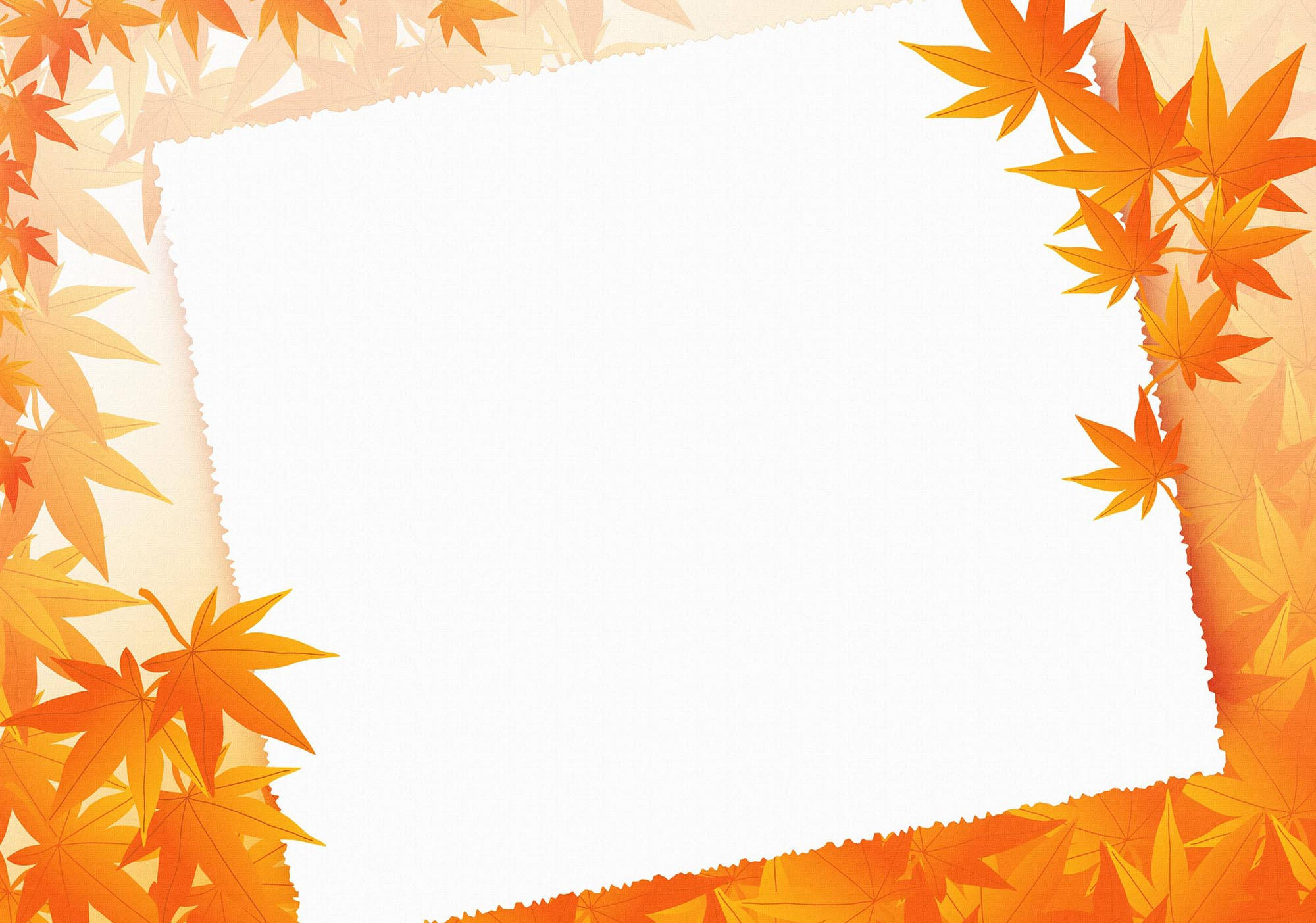 fall aesthetic maple, vibrant orange maple leaves, crisp white textured paper, Full HD Desktop Wallpaper