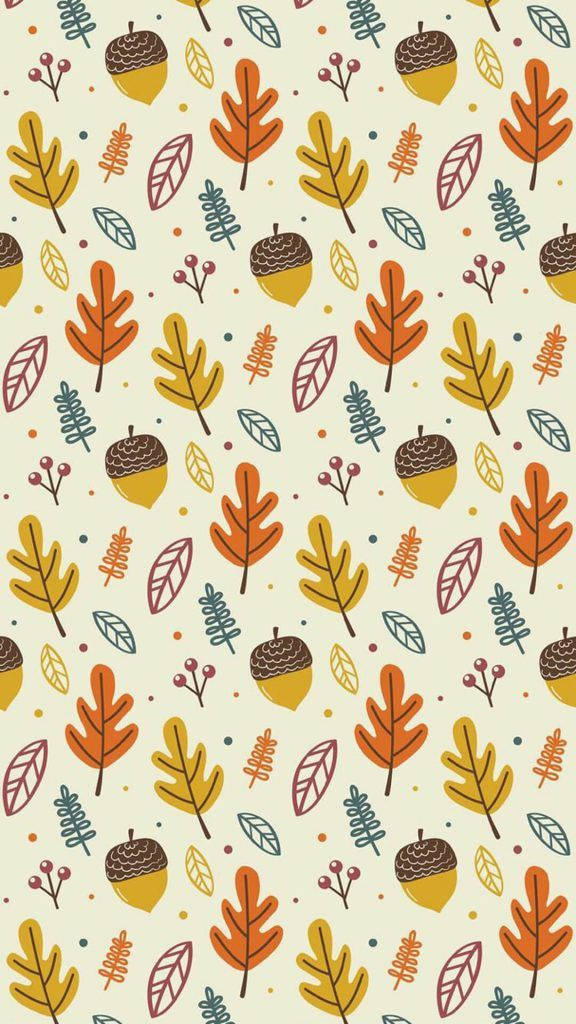 autumn-themed, acorns, leaves, SD Phone Wallpaper