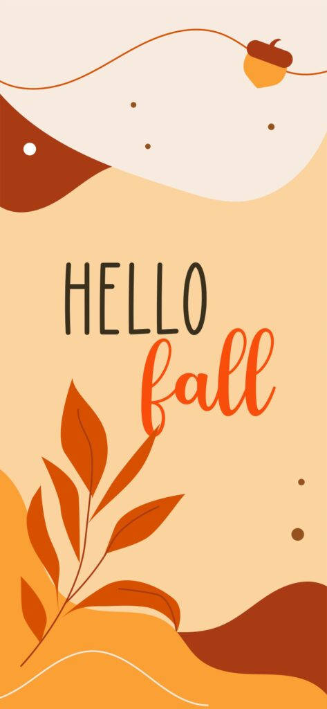 autumn-themed, warm orange, brown abstract shapes, SD Phone Wallpaper