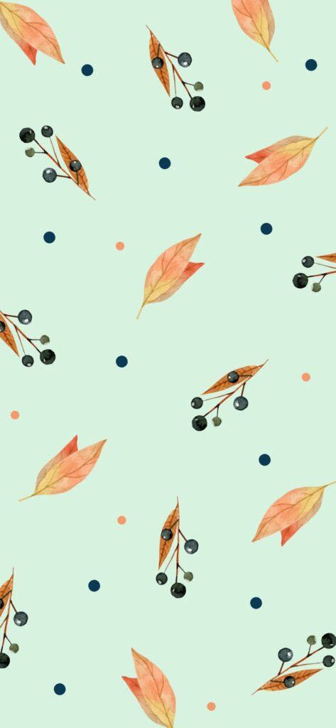 mint green background, navy dots, coral dots, SD Phone Wallpaper