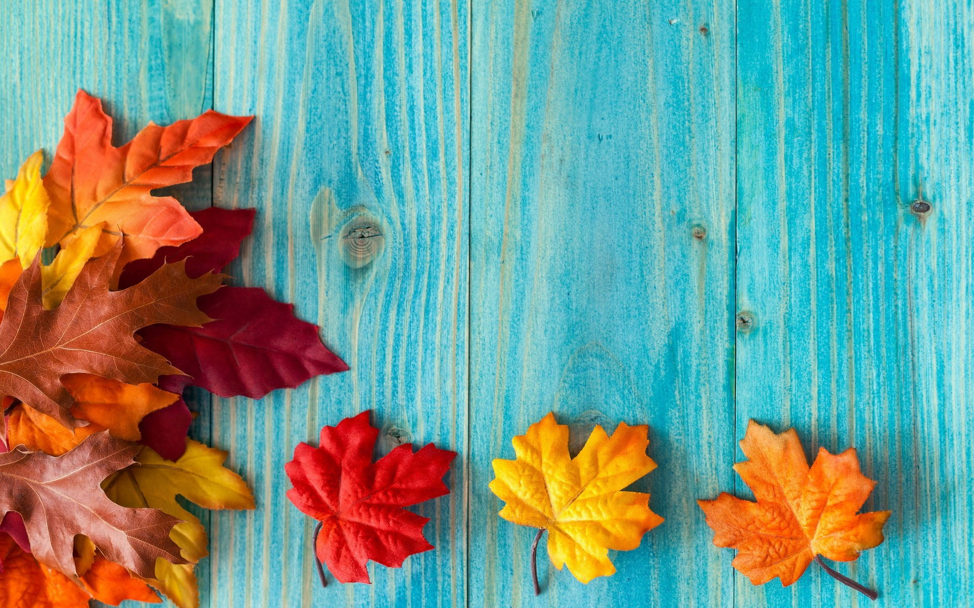 cute fall, gradient leaves, red orange, Full HD Desktop Wallpaper
