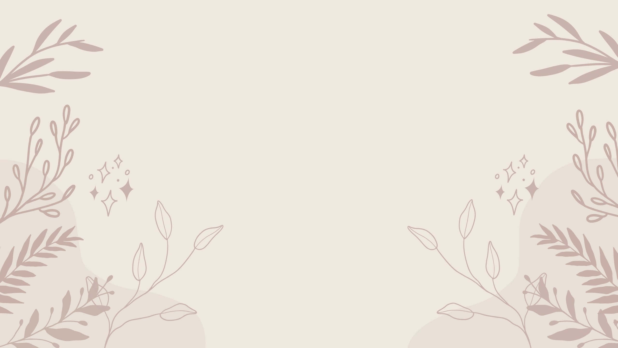 beige, mauve, botanical illustrations, 2K Desktop Wallpaper