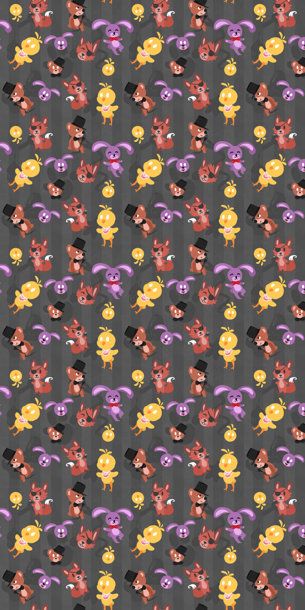 Cute Fnaf, cartoon animals, top hats, Full HD Phone Wallpaper
