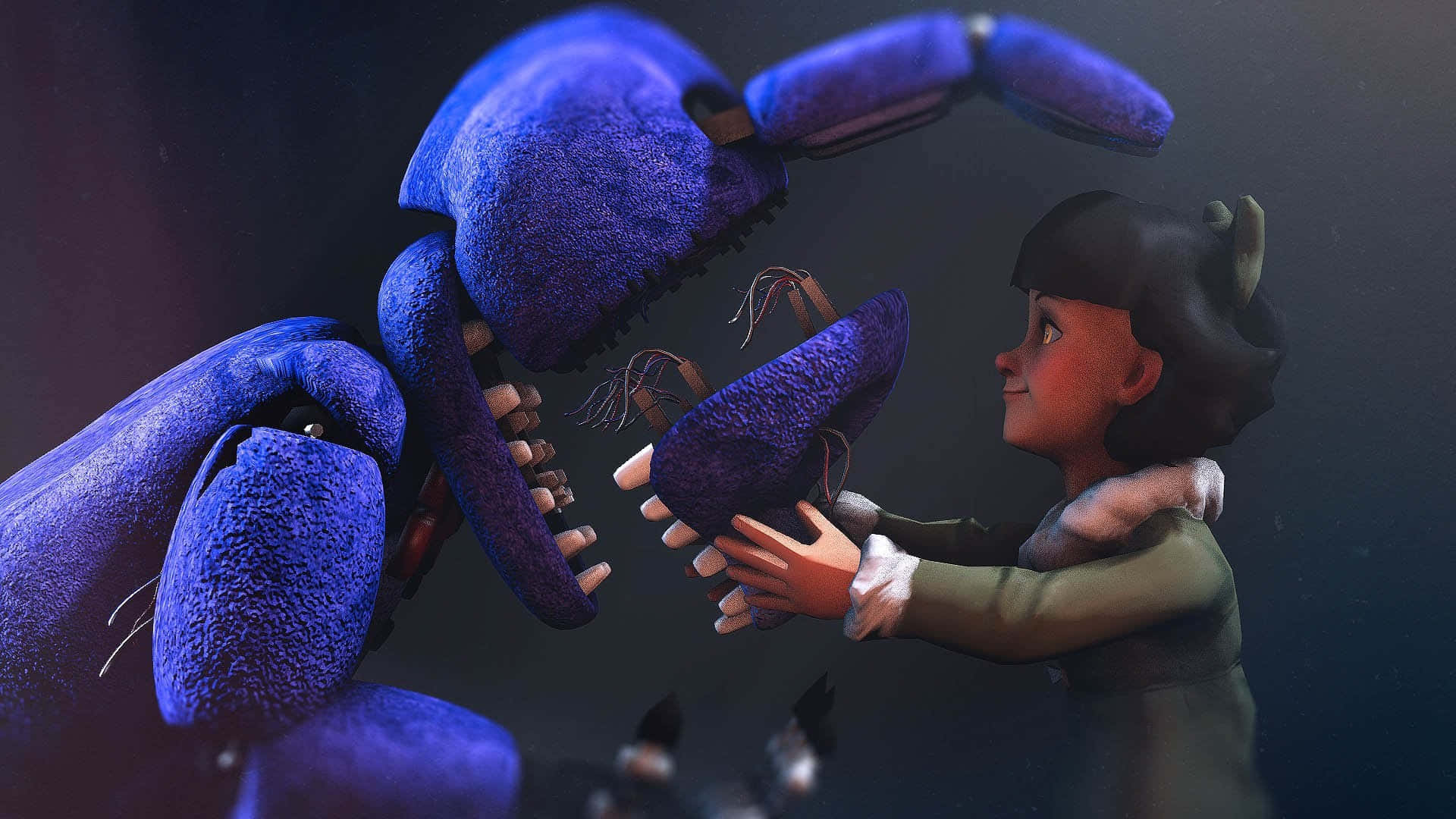 blue animatronic, plush, toothy grin, Full HD Desktop Wallpaper