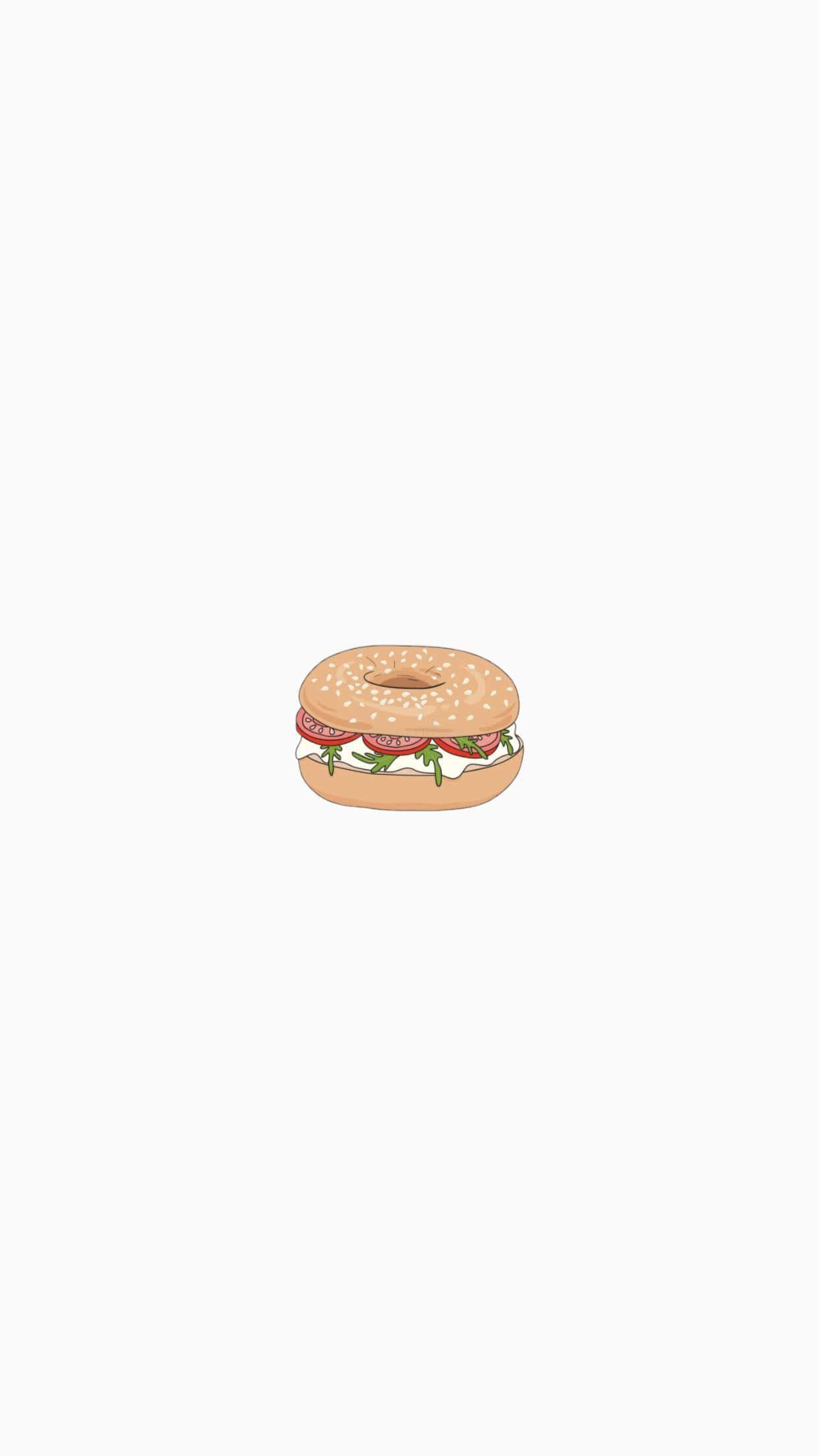 Cute Food iPhone, bagel, sesame bun, Full HD Phone Wallpaper