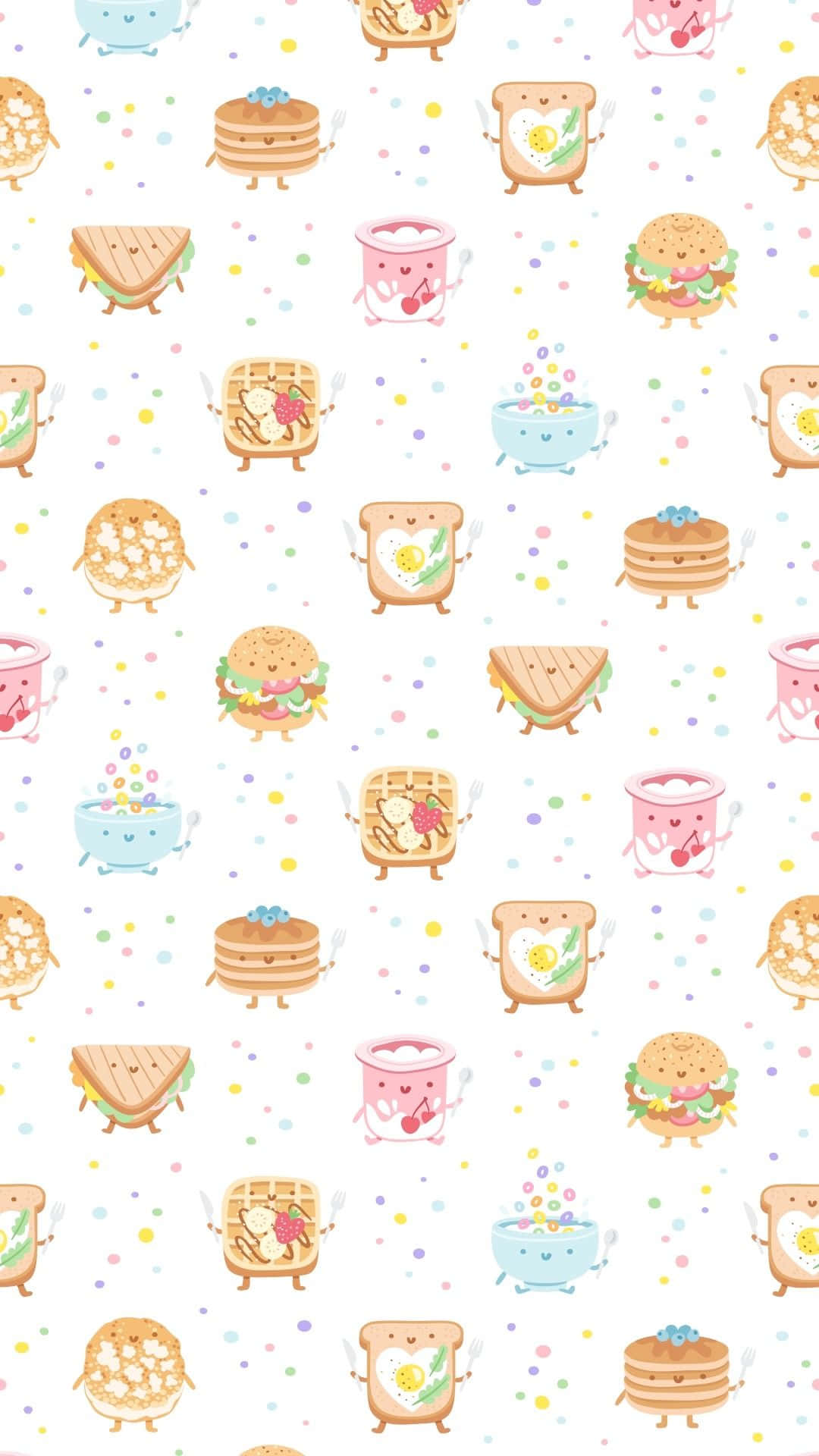 cute food iphone, toast, pancakes, Full HD Phone Wallpaper